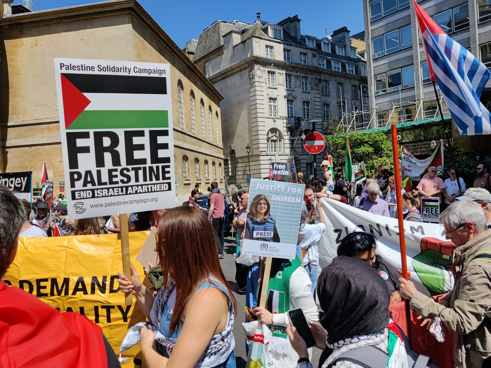 Rally in central London r the murdered Palestinian journalist Shireen Abu Akleh.