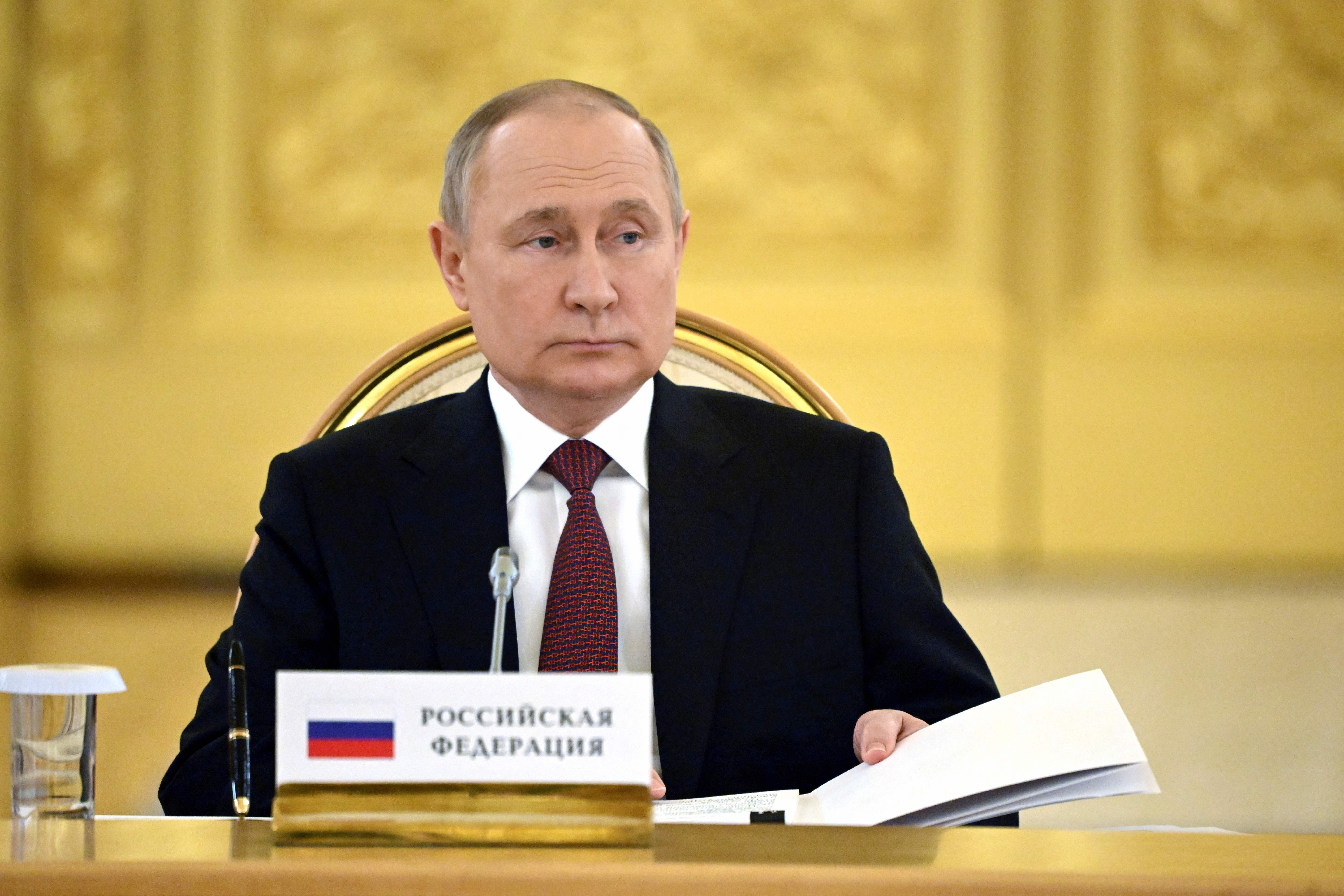 Russian President Vladimir Putin attends the Collective Security Treaty Organisation (CSTO) summit at the Kremlin in Moscow, Russia