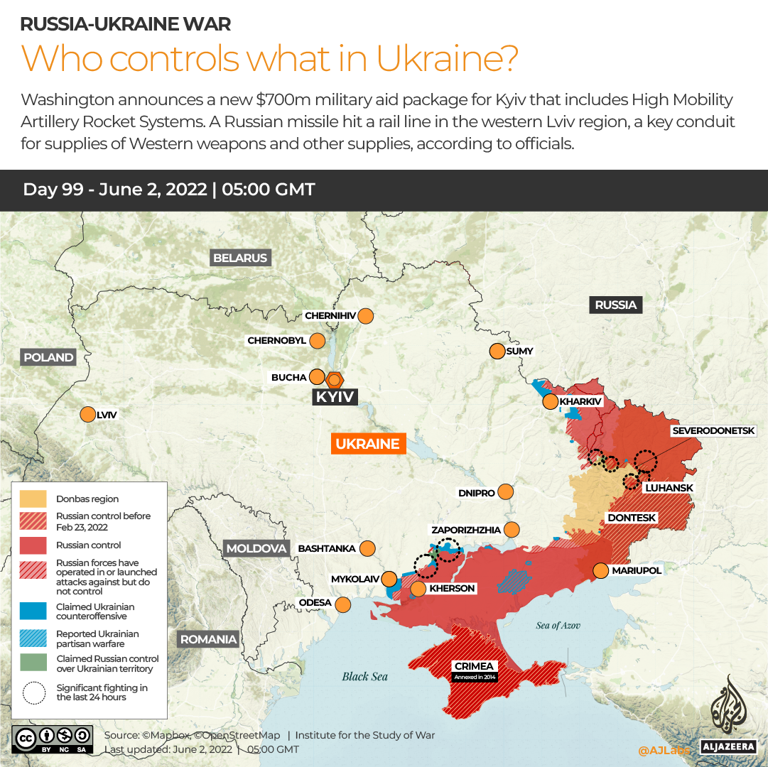 INTERACTIVE Russia Ukraine War Who controls what in Ukraine Day 99