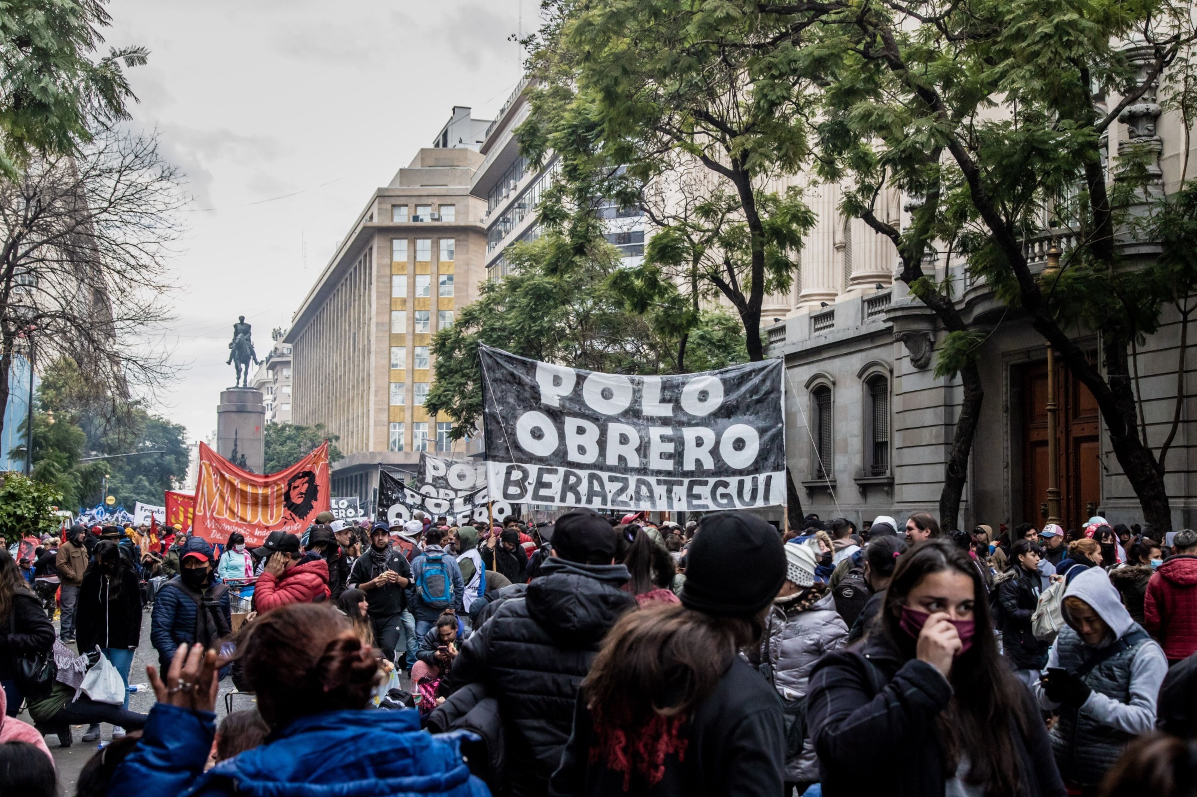 Demonstrators during a protest against soaring inflation in Buenos Aires, Argentina.
