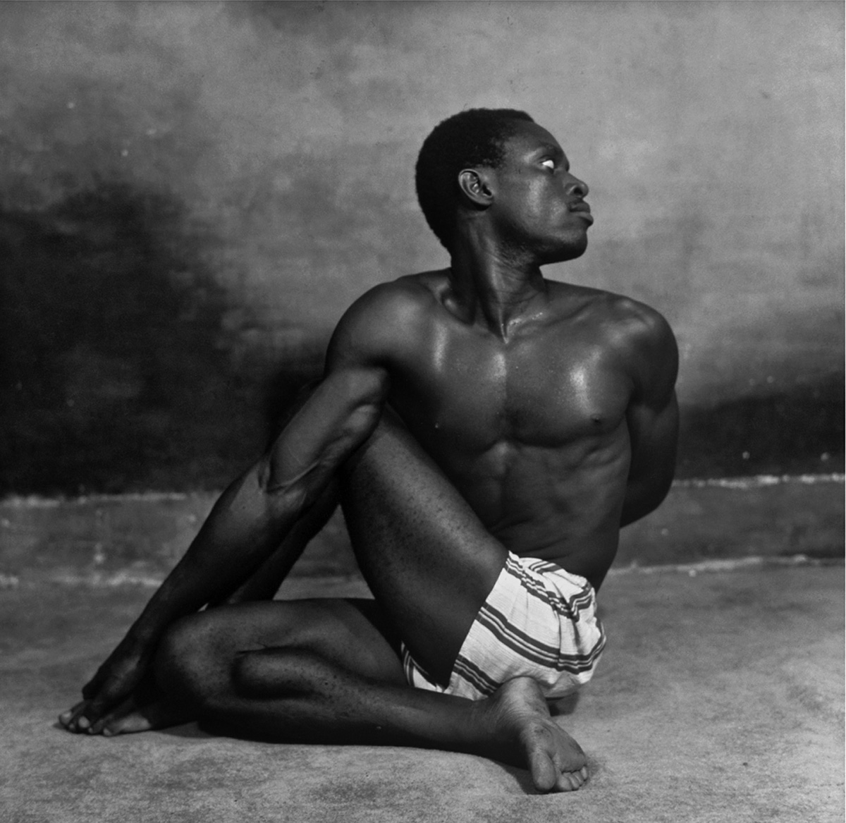 Peter Dodoo, yoga student of Mr Strong, Ever Young Studio, Jamestown, Accra, c. 1956