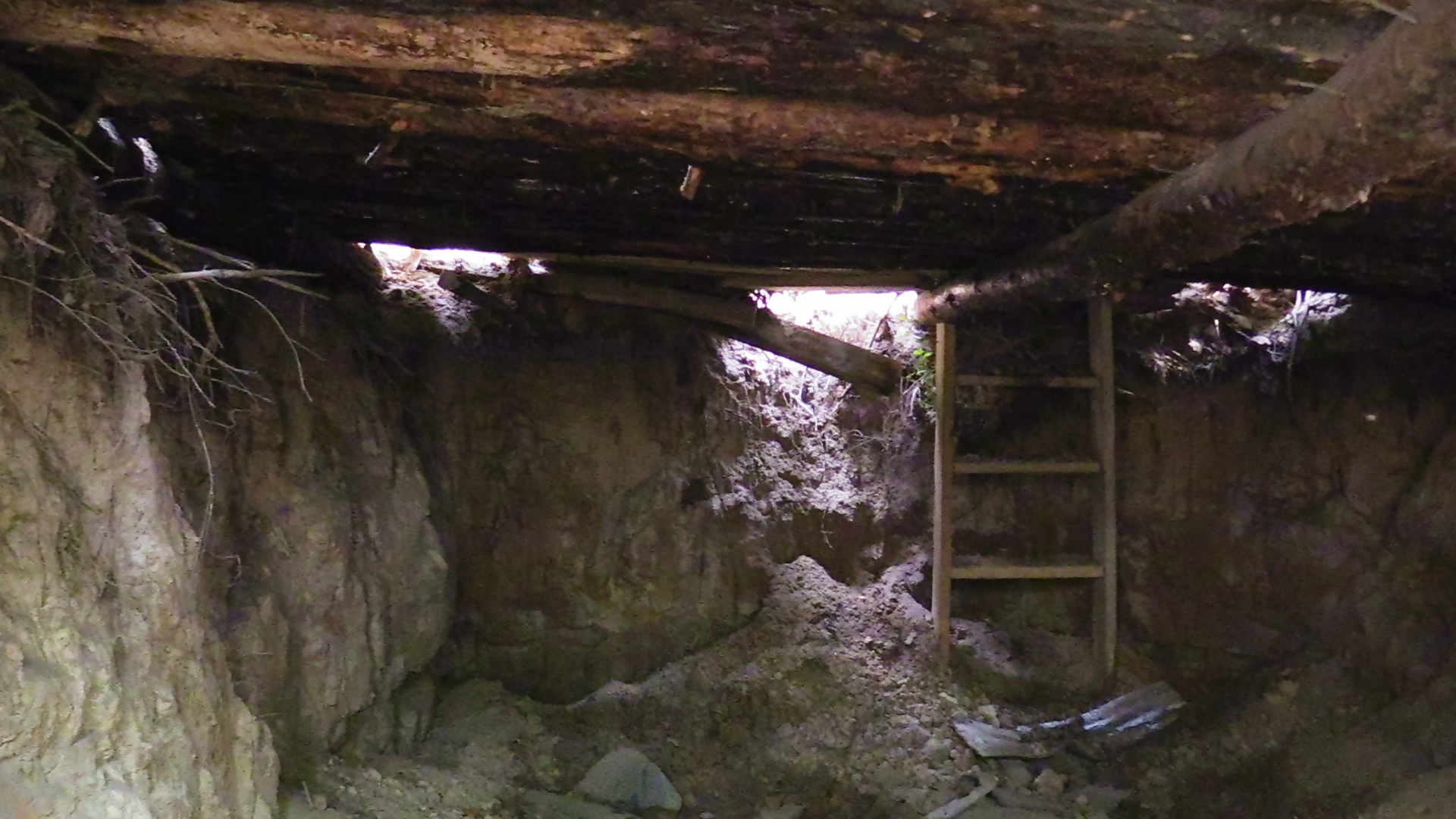 A dugout built by Russian servicemen outside Bucha