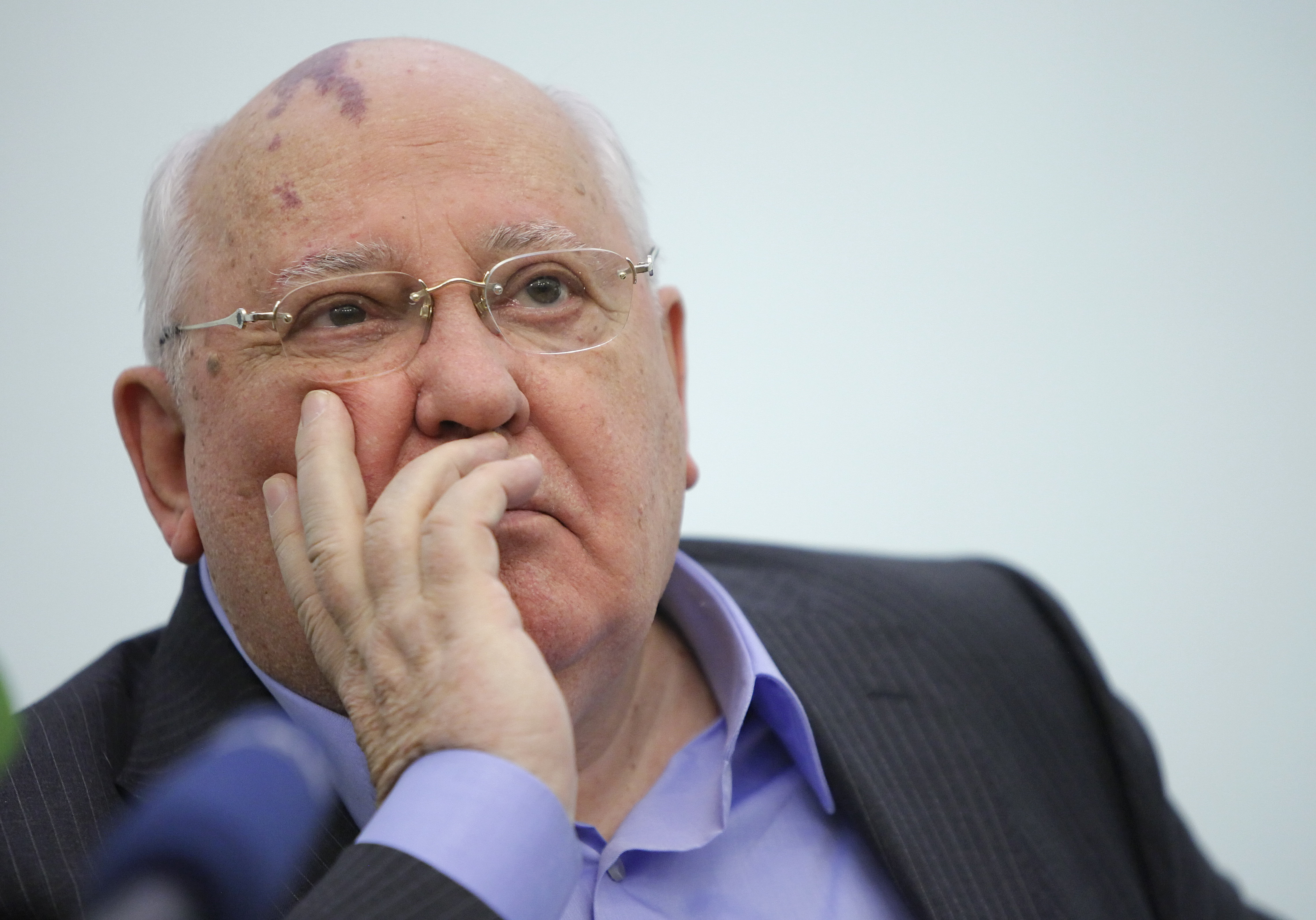 Former Soviet leader Mikhail Gorbachev delivers a lecture titled My Life in Politics at the international university he founded in Moscow in 2012