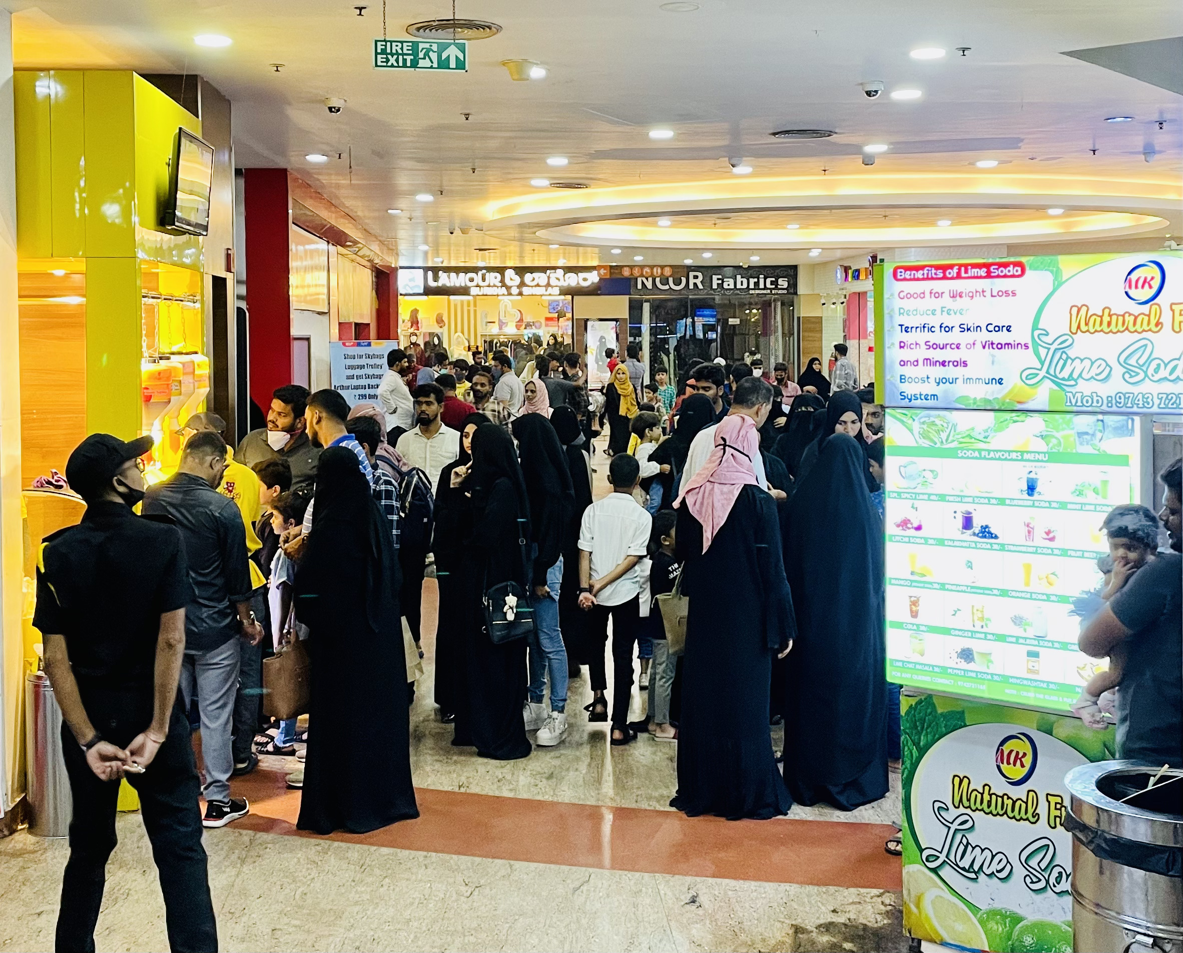 Early evening hours at a mall in Mangalore, Karnataka.