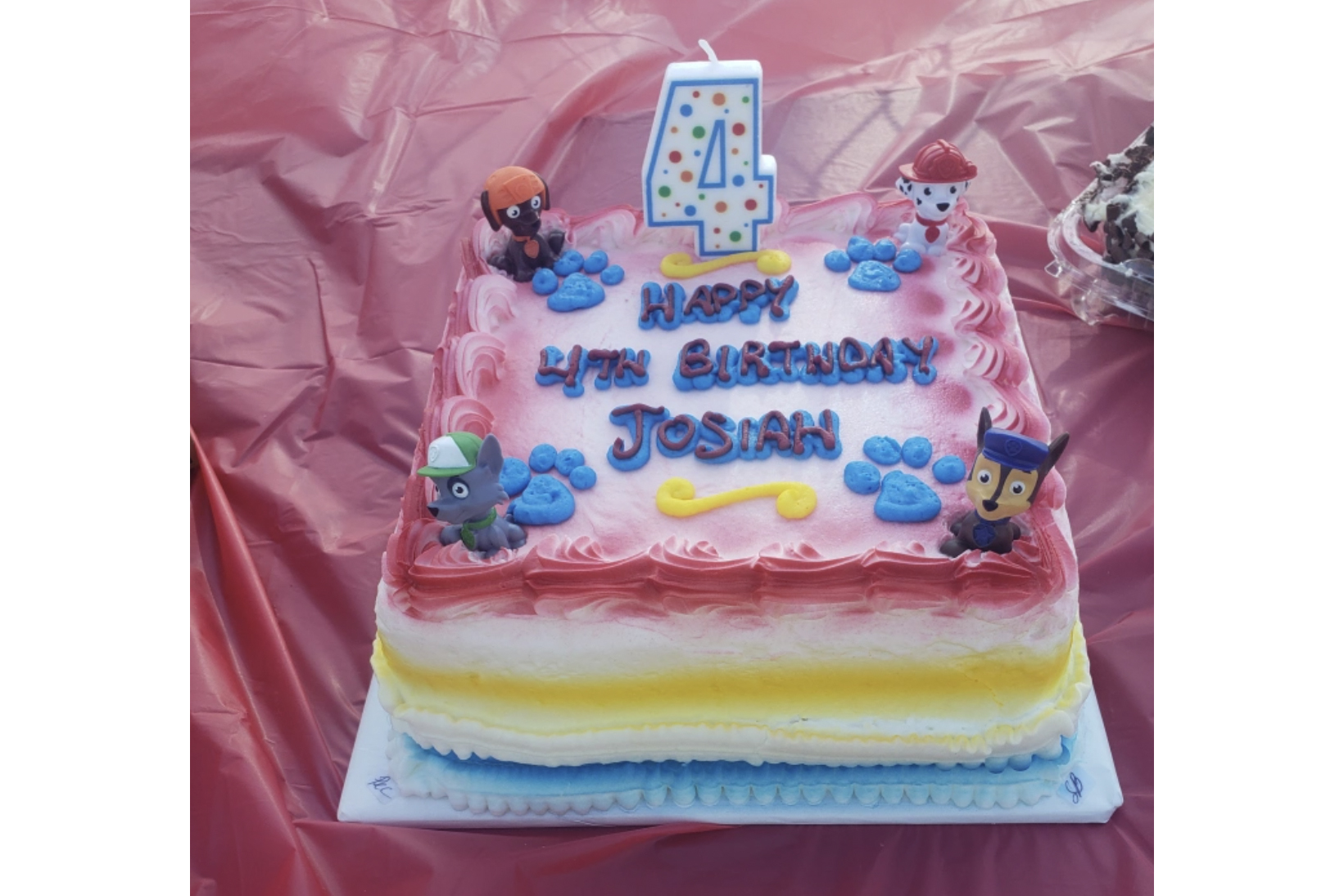 Josiah's fourth birthday cake was smaller this year than what Danielle would usually purchase [Courtesy of Danielle Morris]