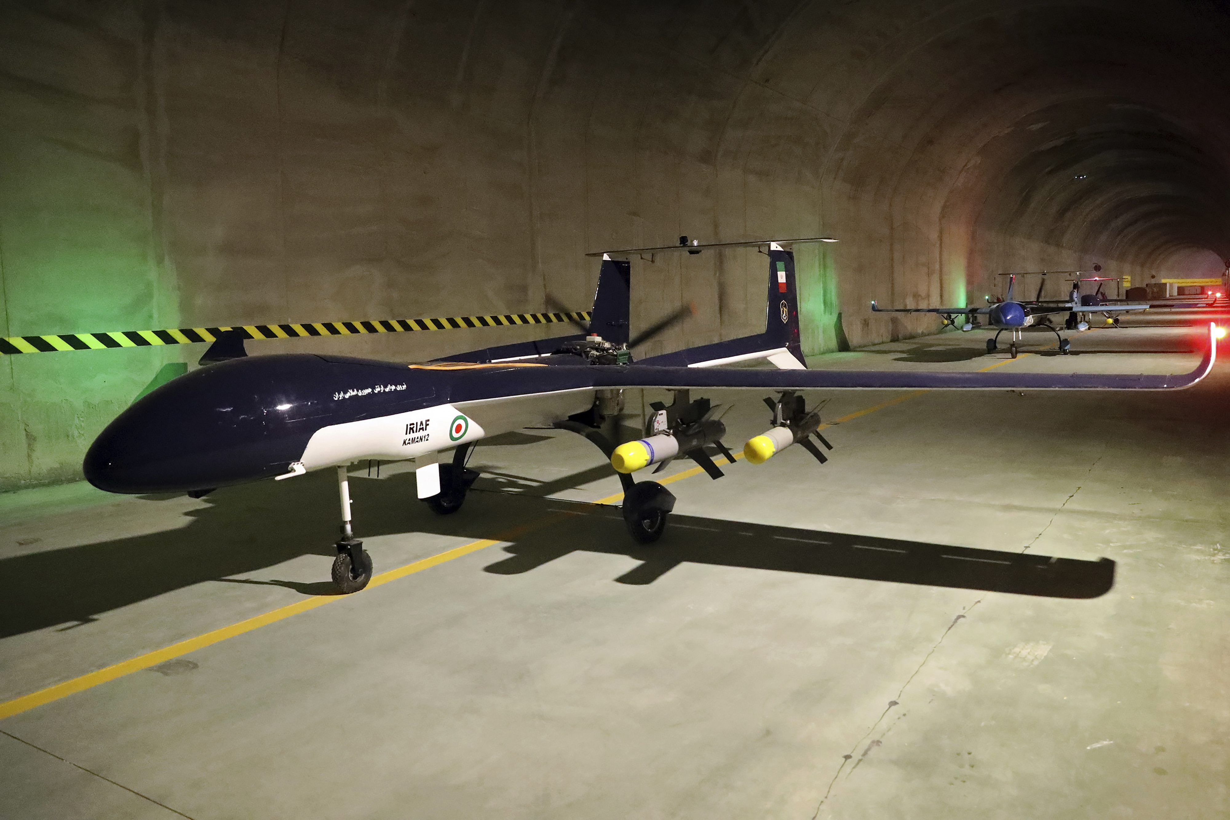 Iranian army drone in a hangar.