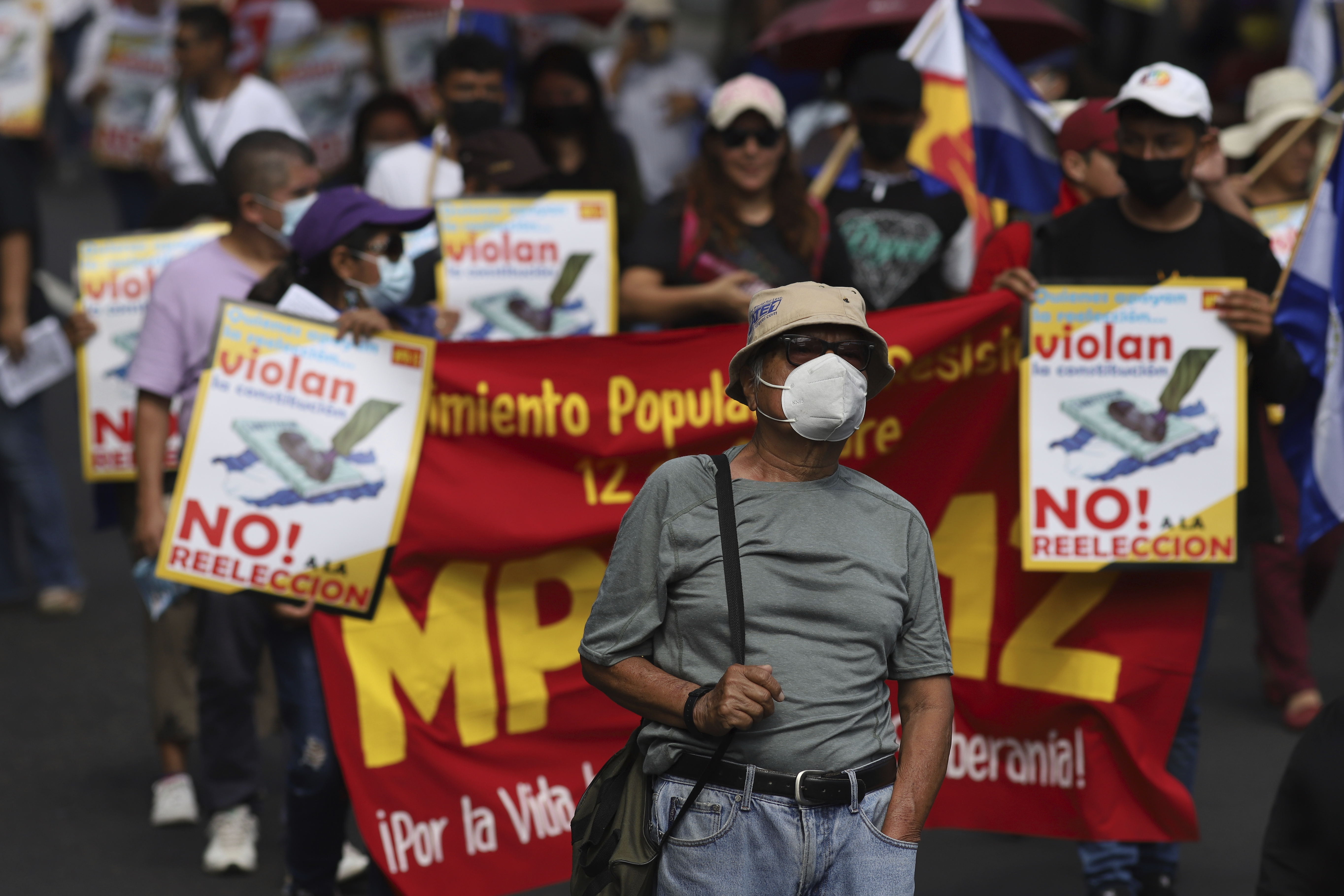 Anti-government protesters march in El Salvador
