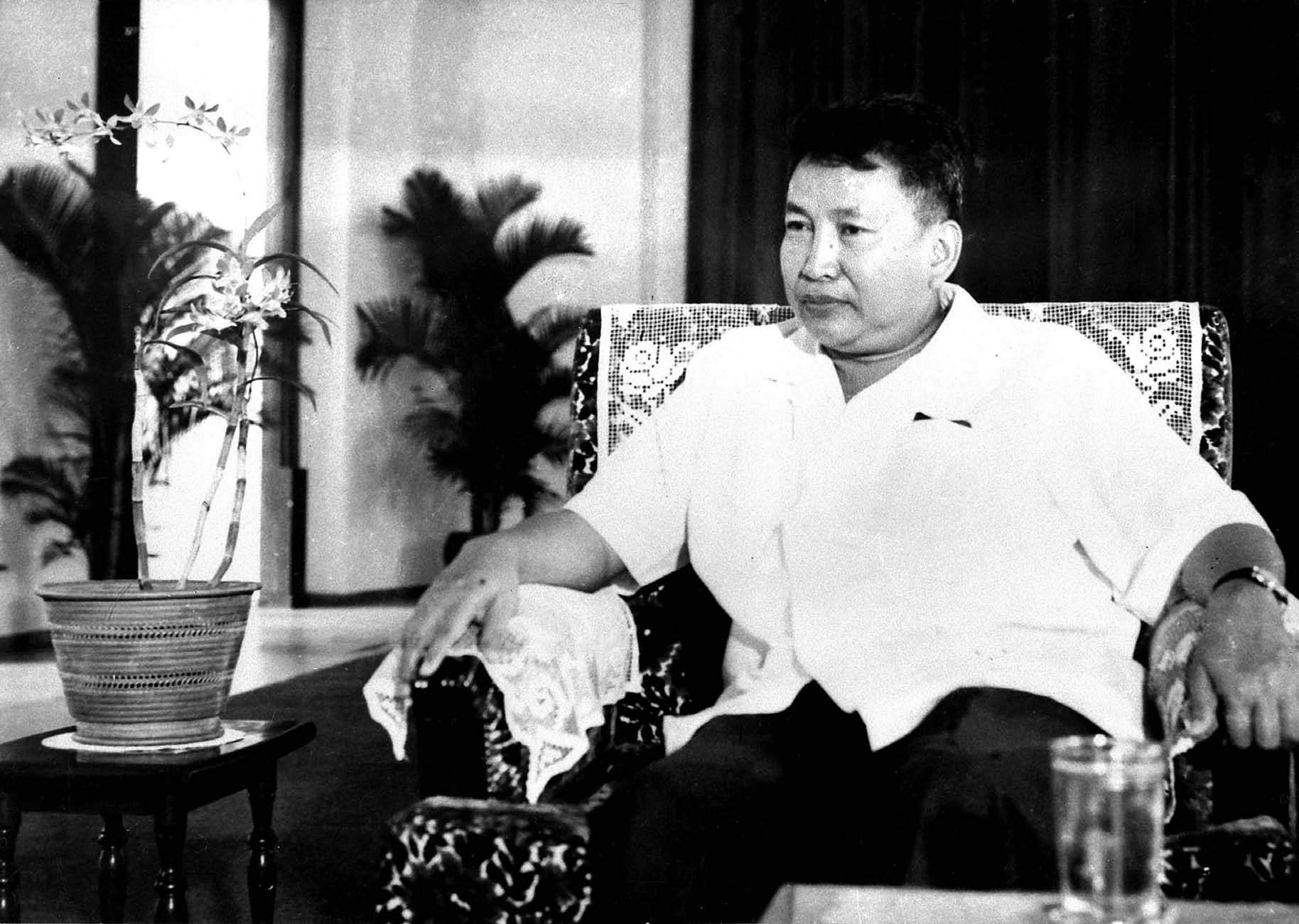 A photo of Pol Pot taken by a visiting Vietnamese delegation to Cambodia on July 27, 1975. The Khmer Rouge had swept to power a little over three months earlier [Courtesy of the Documentation Centre of Cambodia]