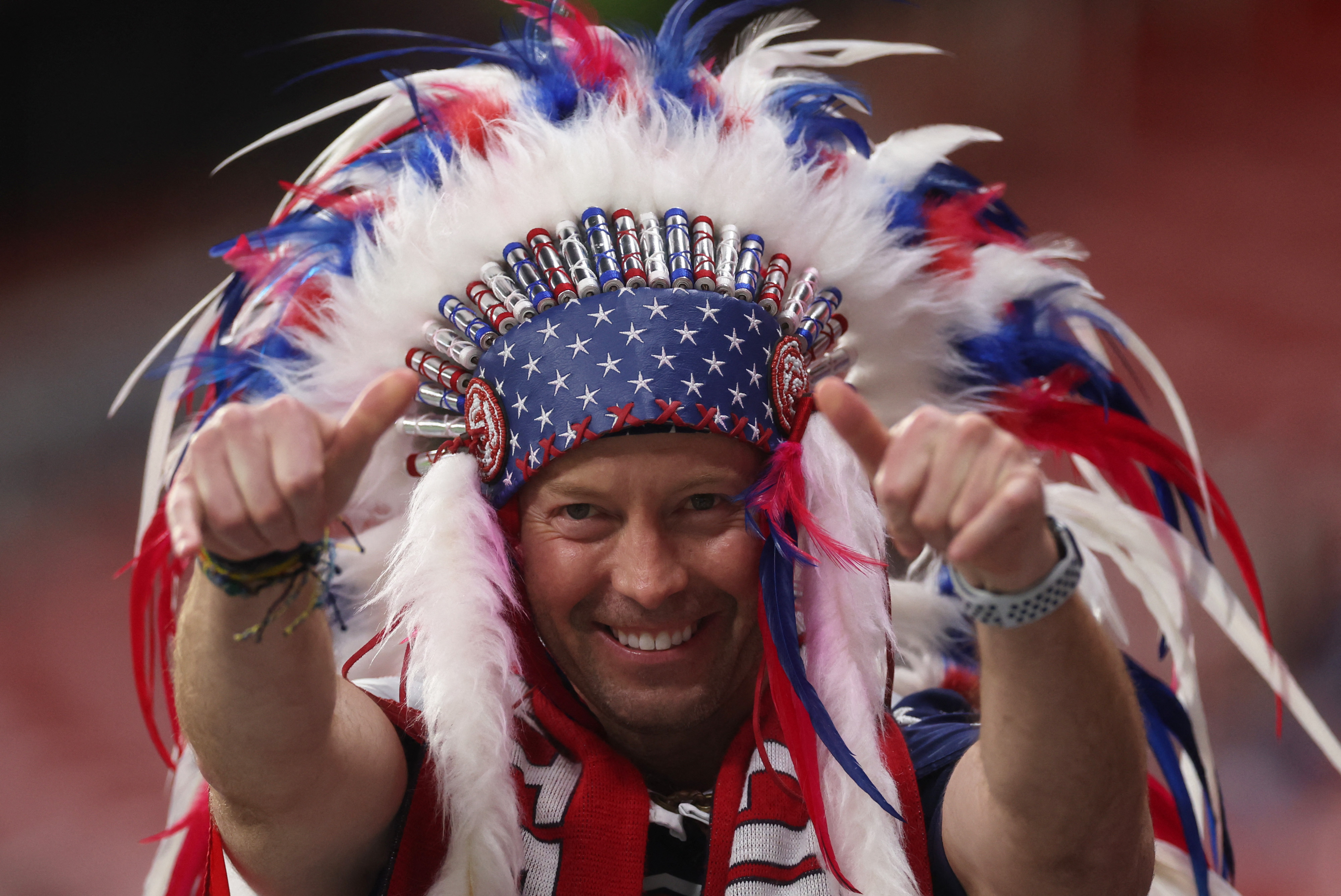 United States fan inside the stadium