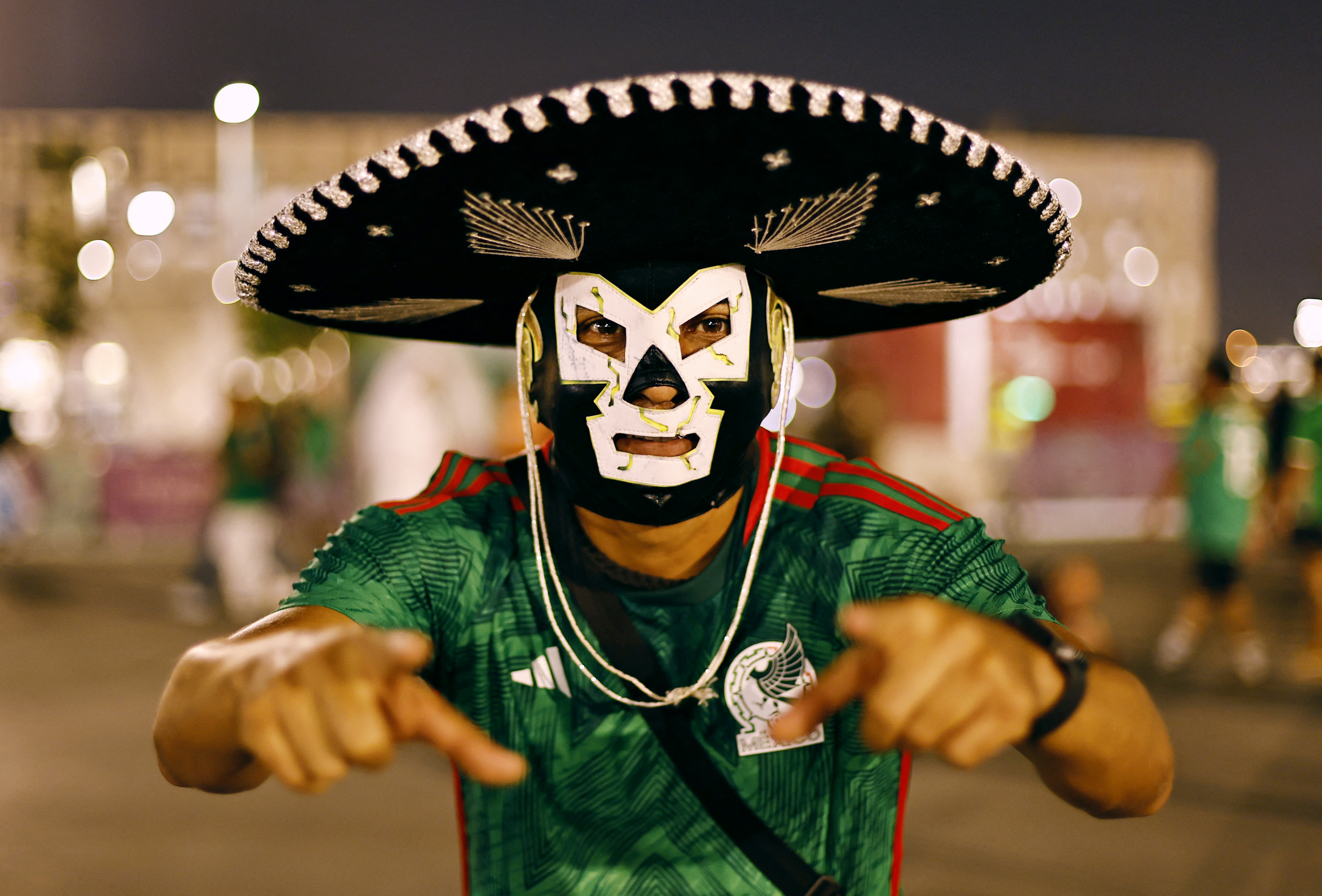 Mexico fan outside the stadium before the match