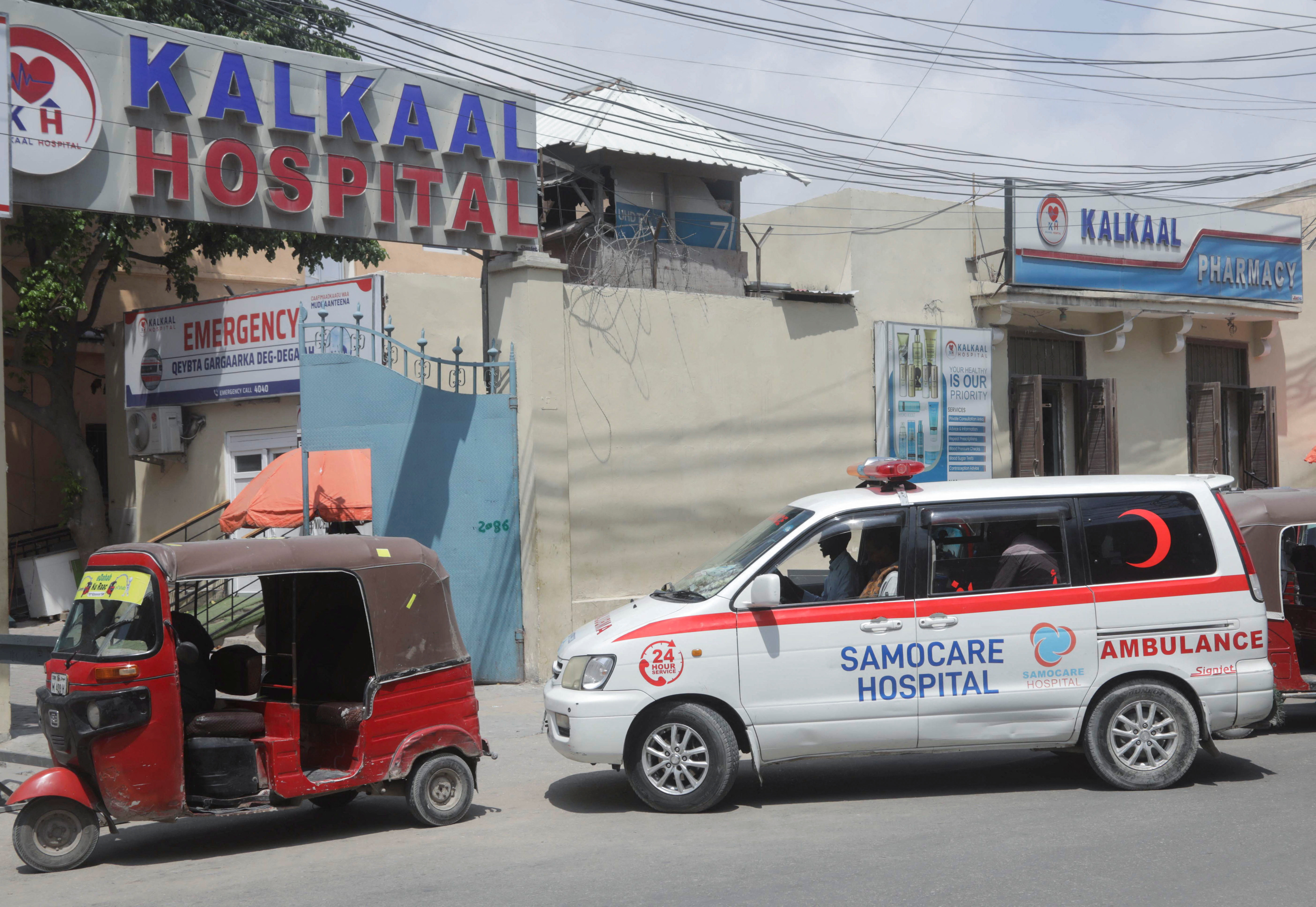 ambulance arrives at hospital