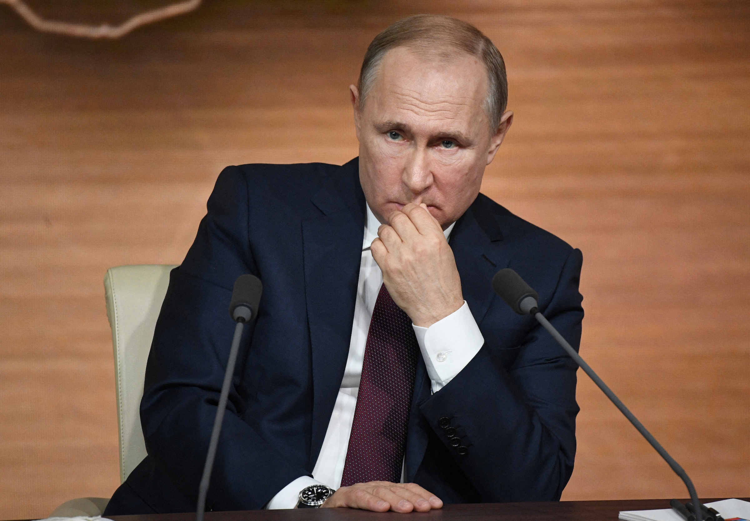 Putin in his annual year-end news conference.