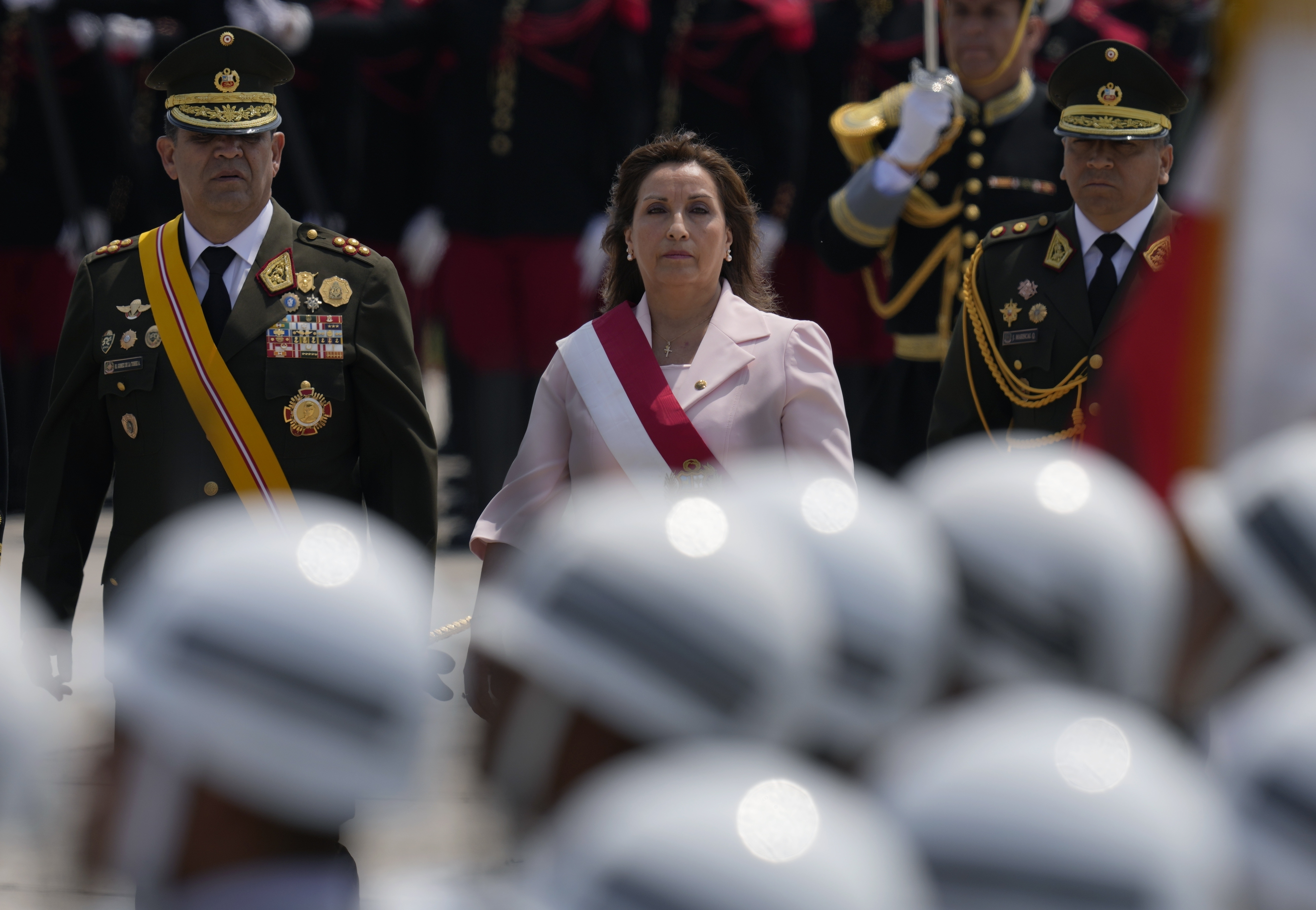 Peru's new President Dina Boluarte attends a ceremony marking Army Day,