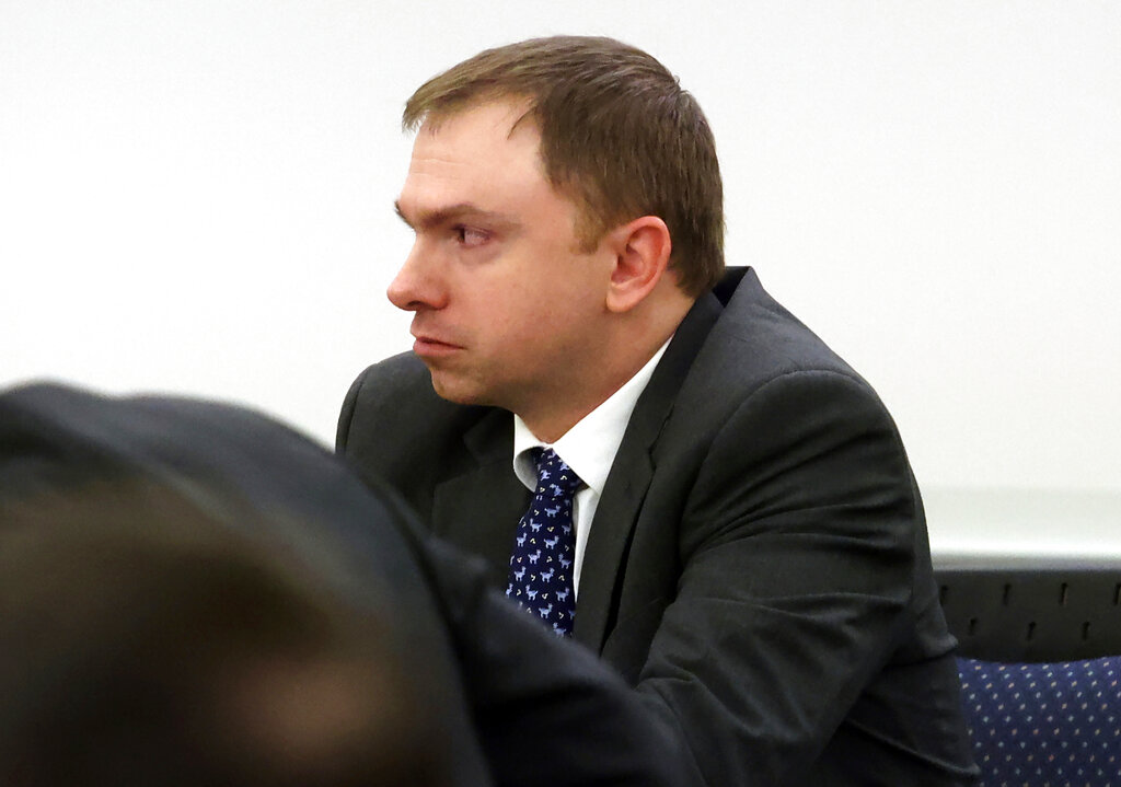 Former police officer Aaron Dean in court.