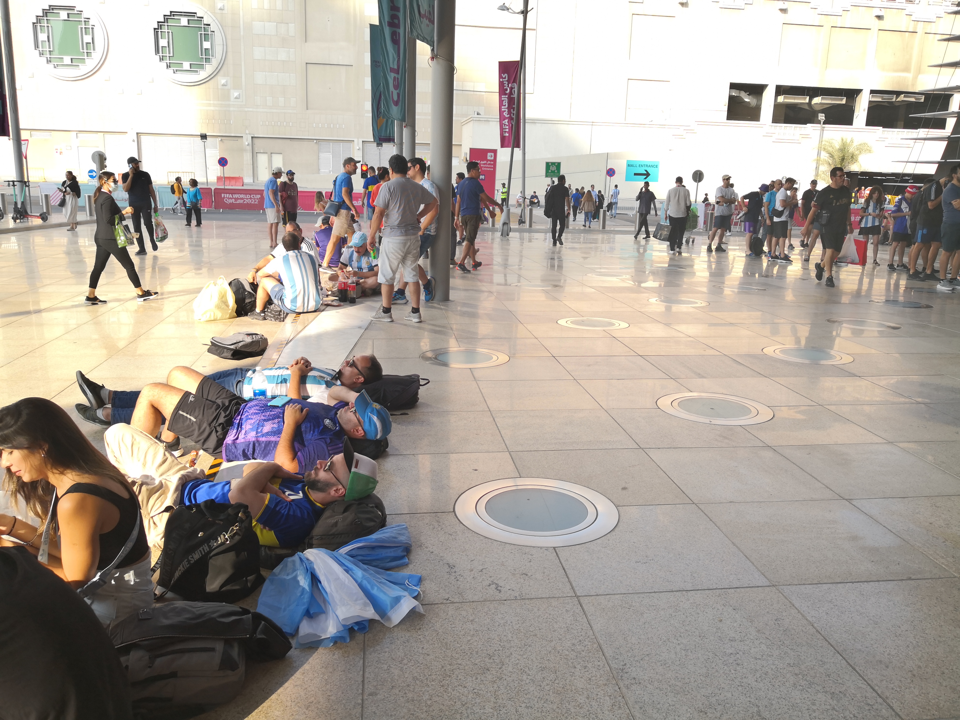 Argentina fans in Doha outside the main ticketing office