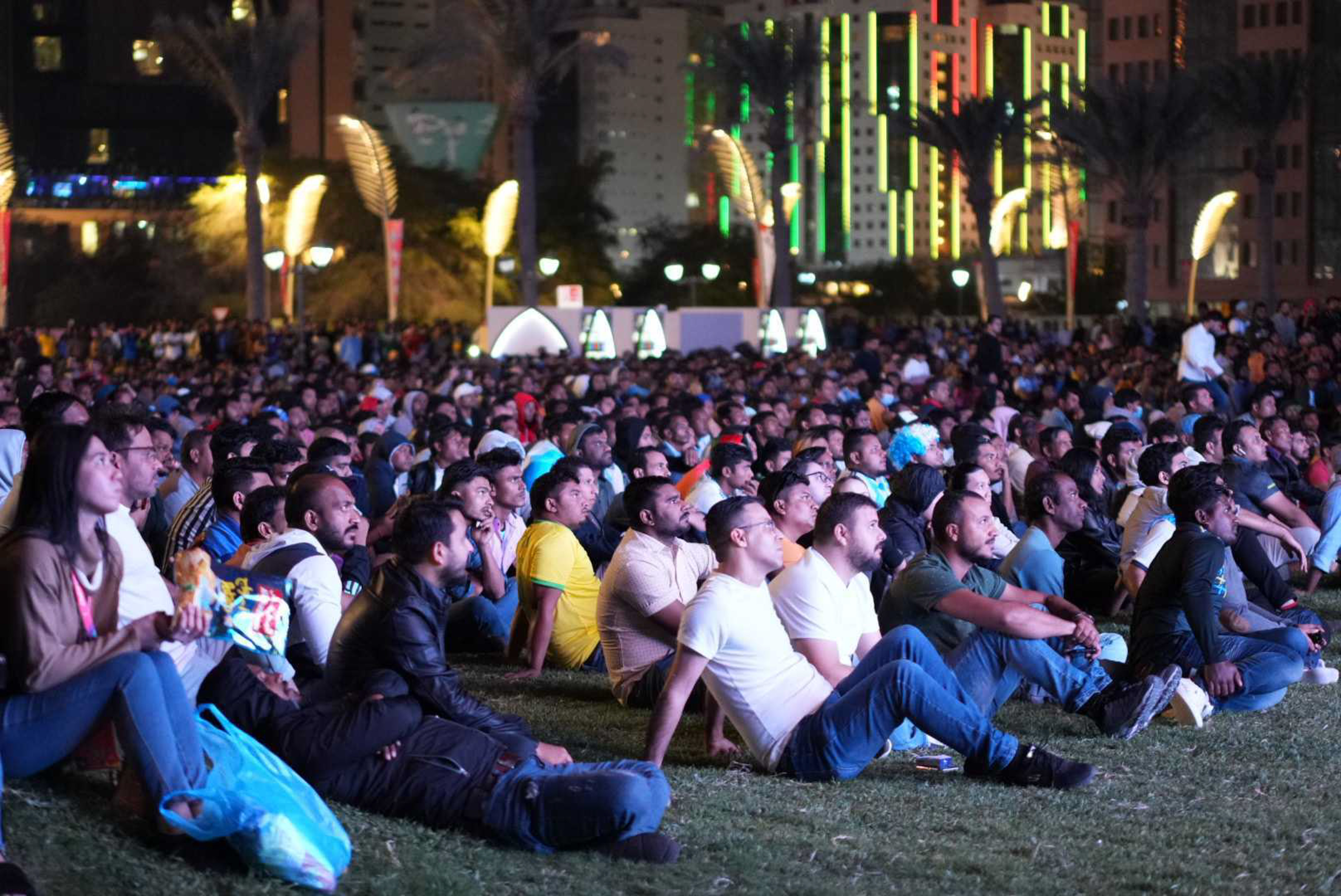 Supporters at fan zones in Doha