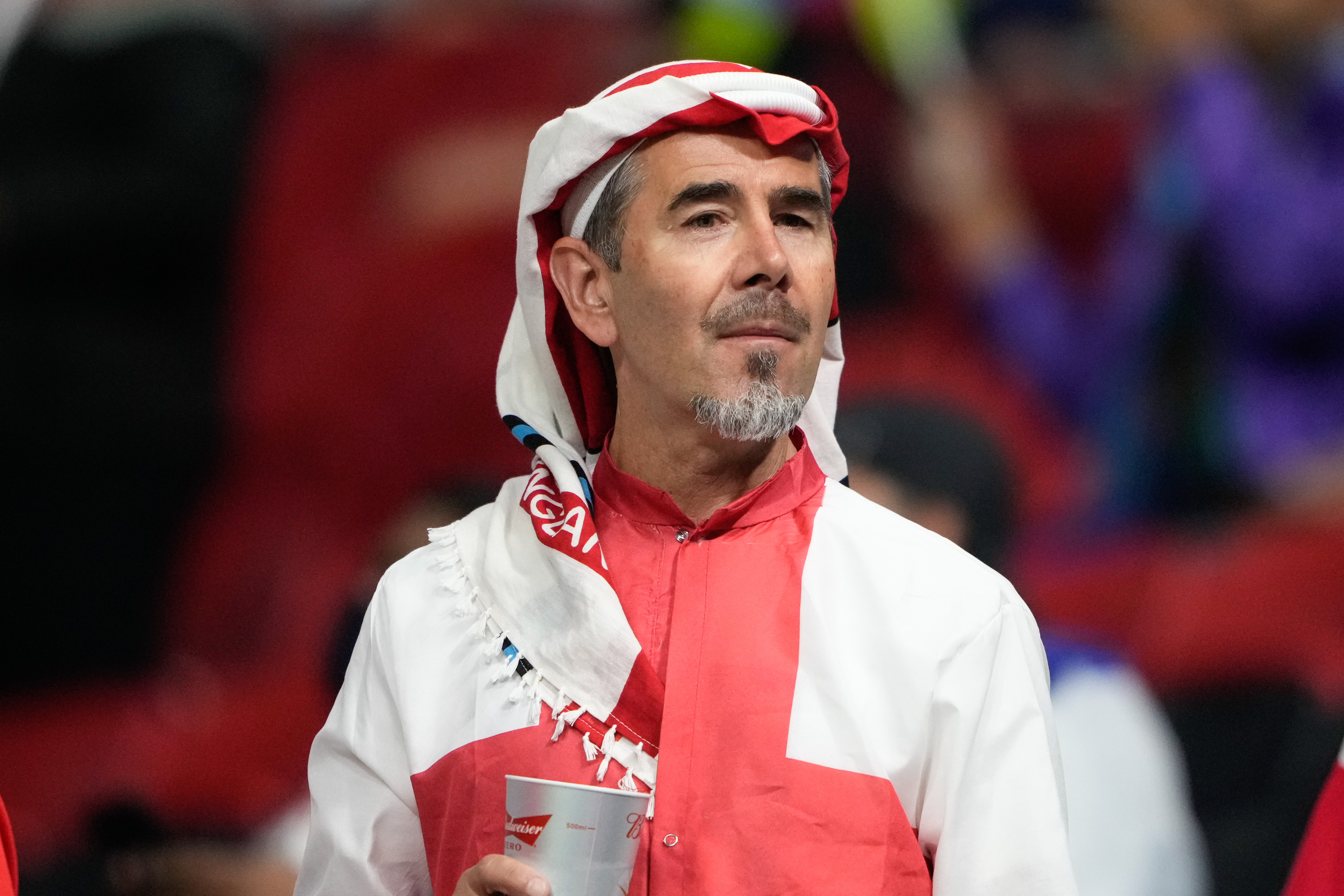 England fans celebrate in the stands