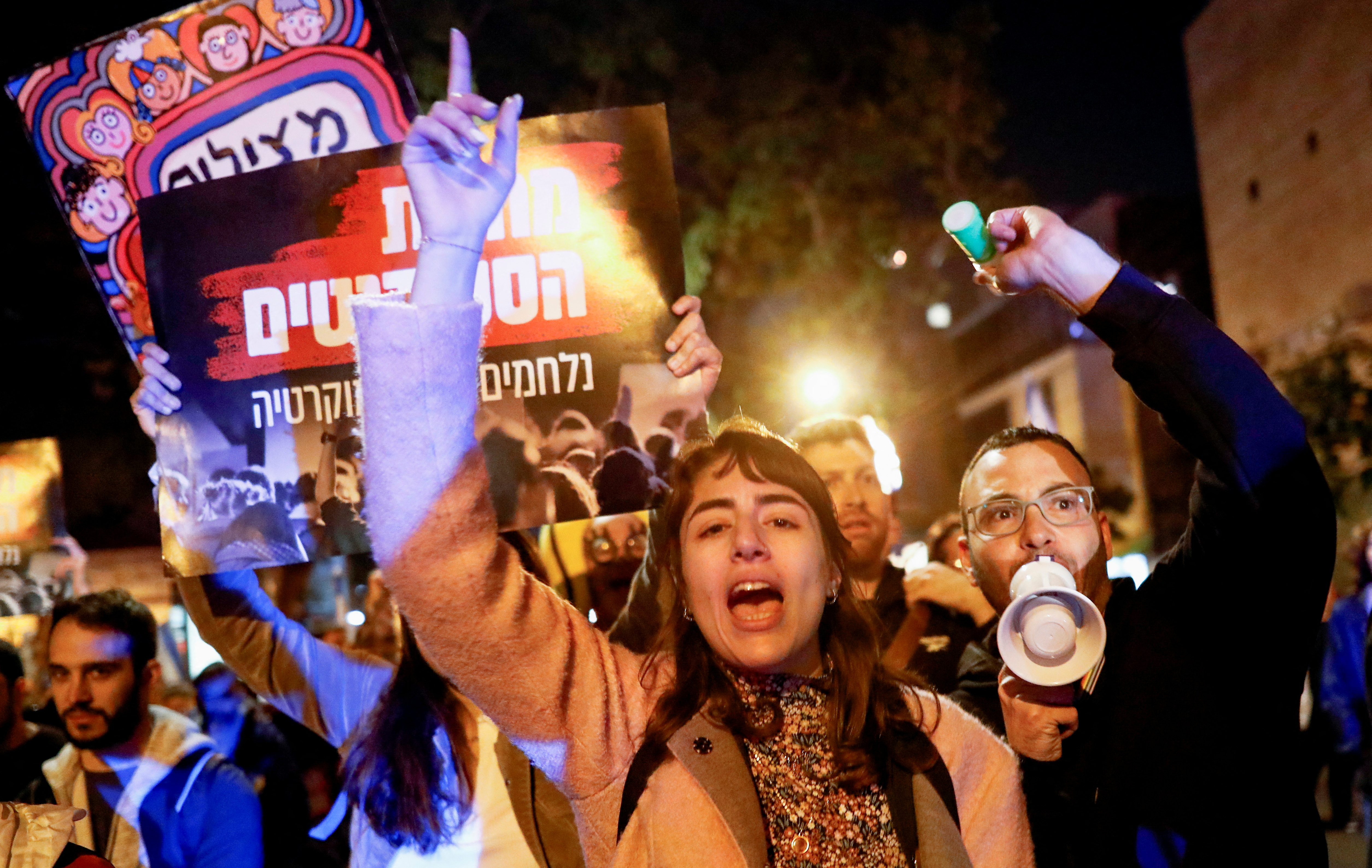 Israelis protest against Prime Minister Benjamin Netanyahu's new right-wing coalition and its proposed judicial reforms.