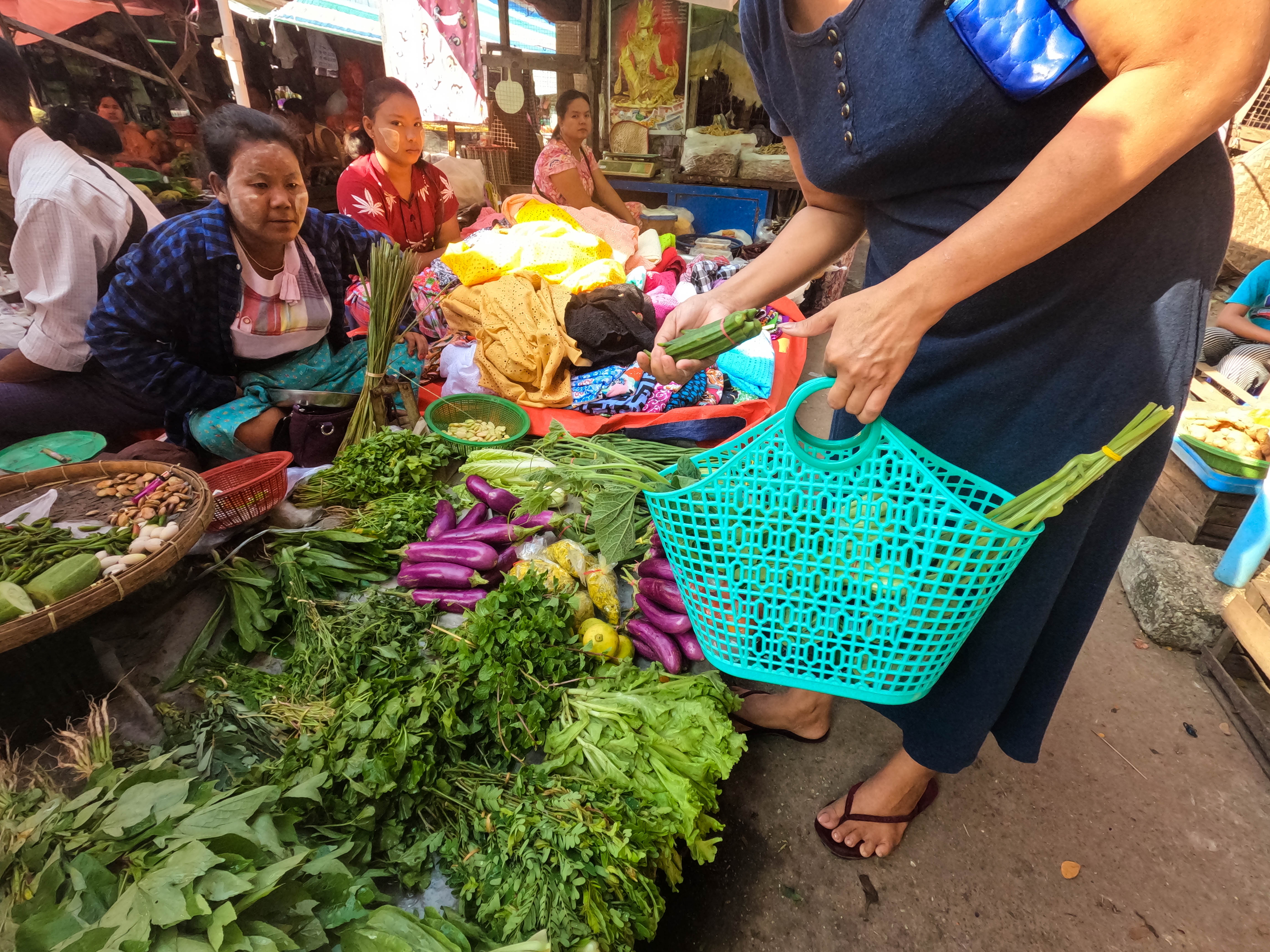 A photo of a person grocery shopping.