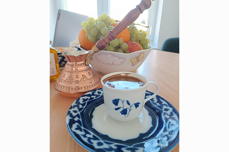 A photo of a traditional Crimean Tatar coffee set.
