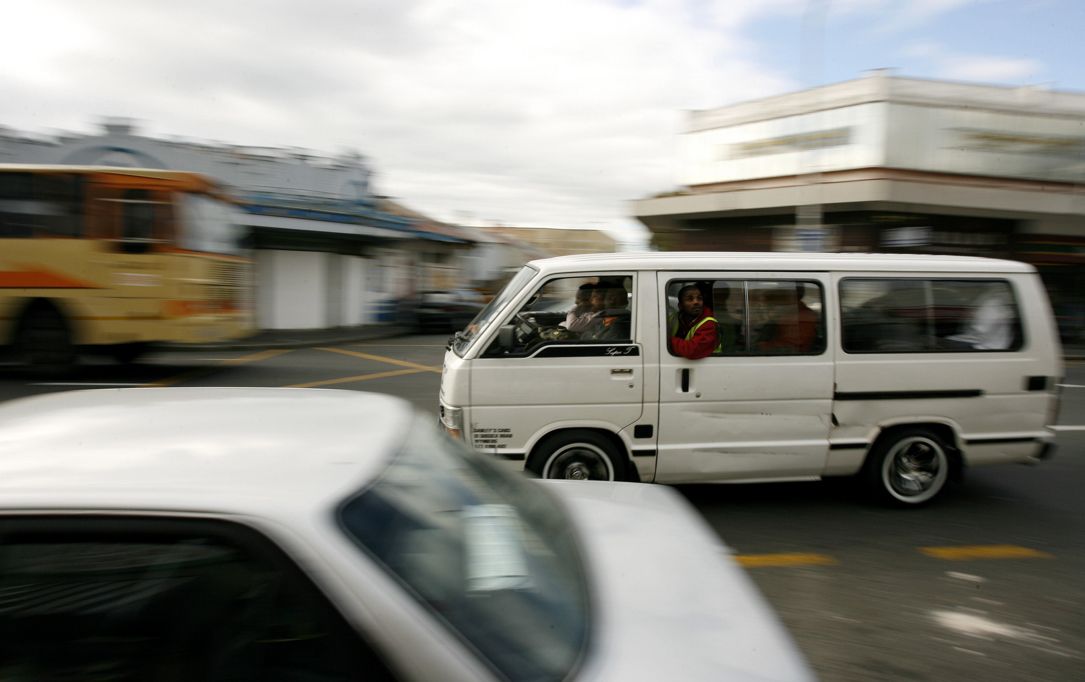 Minibus taxis ferry passengers in Cape Town
