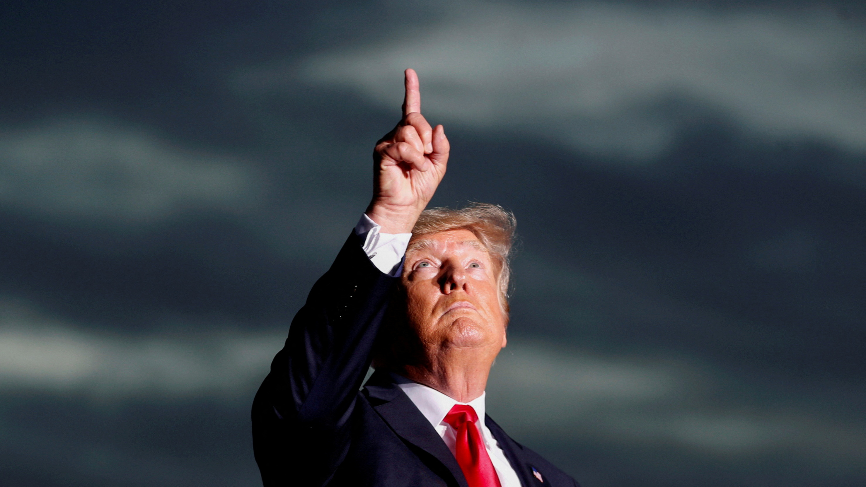 ormer President Donald Trump gestures while speaking to his supporters during the Save America Rally at the Sarasota