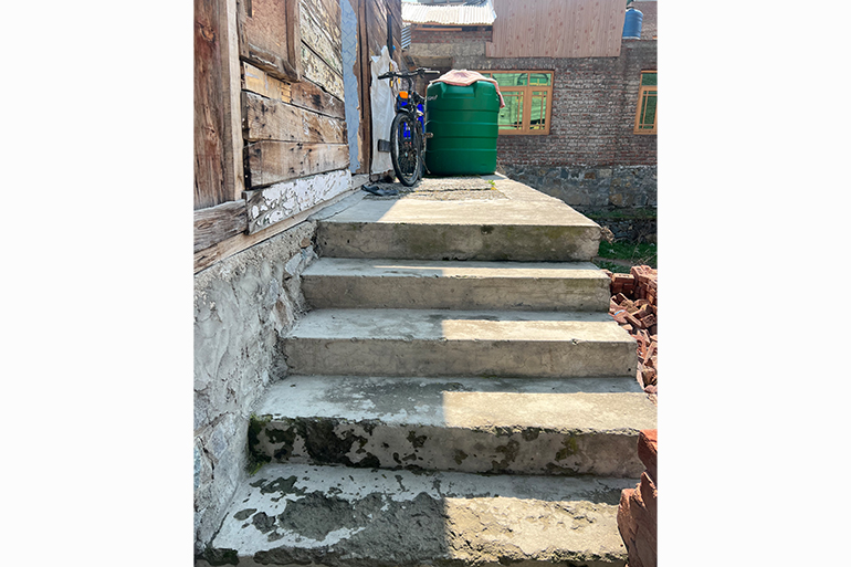The front of Haleema's home built on the land she bought in 2015 [Al Jazeera]