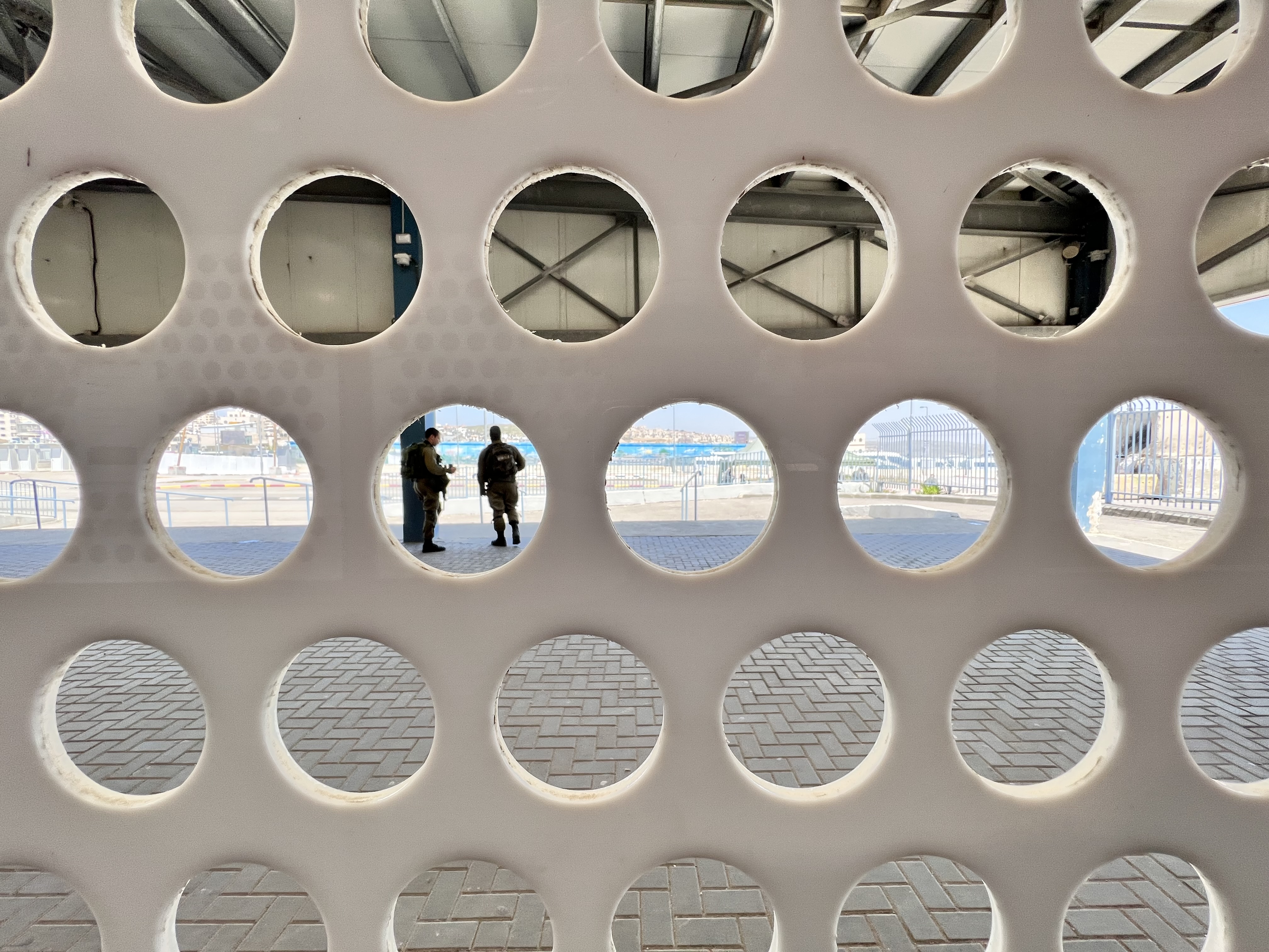 Israeli soldiers at Qalandiya checkpoint