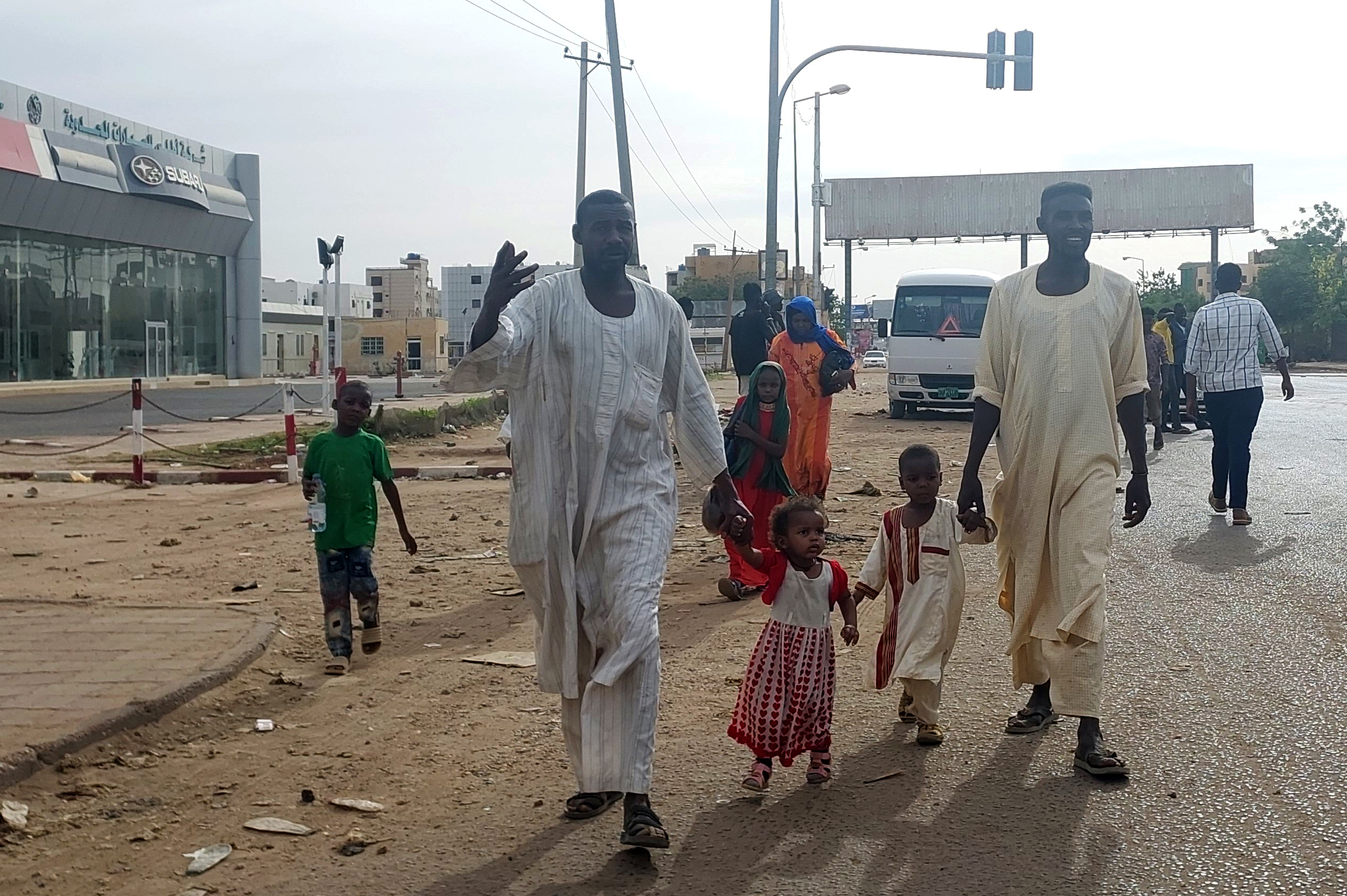 A view of a street in Khartoum, Sudan on April 18, 2023
