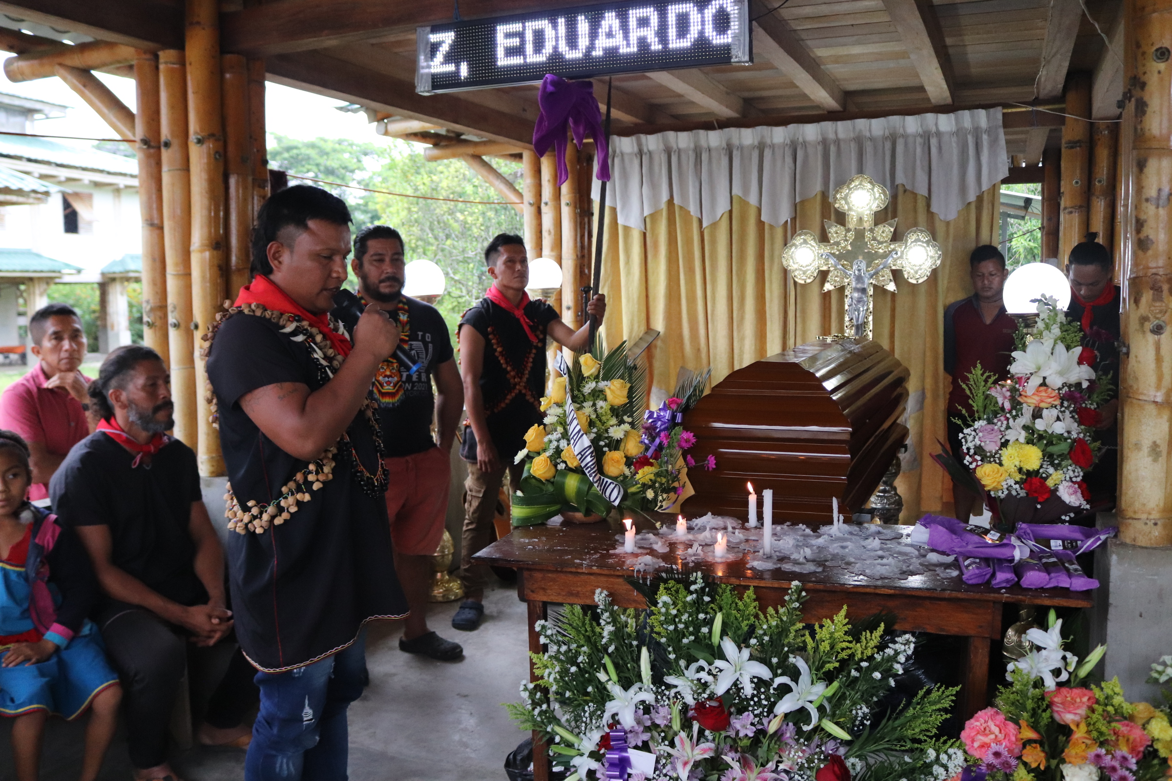 Eduardo Mendúa’s funeral was held on February 28 in Sucumbíos, Ecuador [Courtesy of CONAIE]