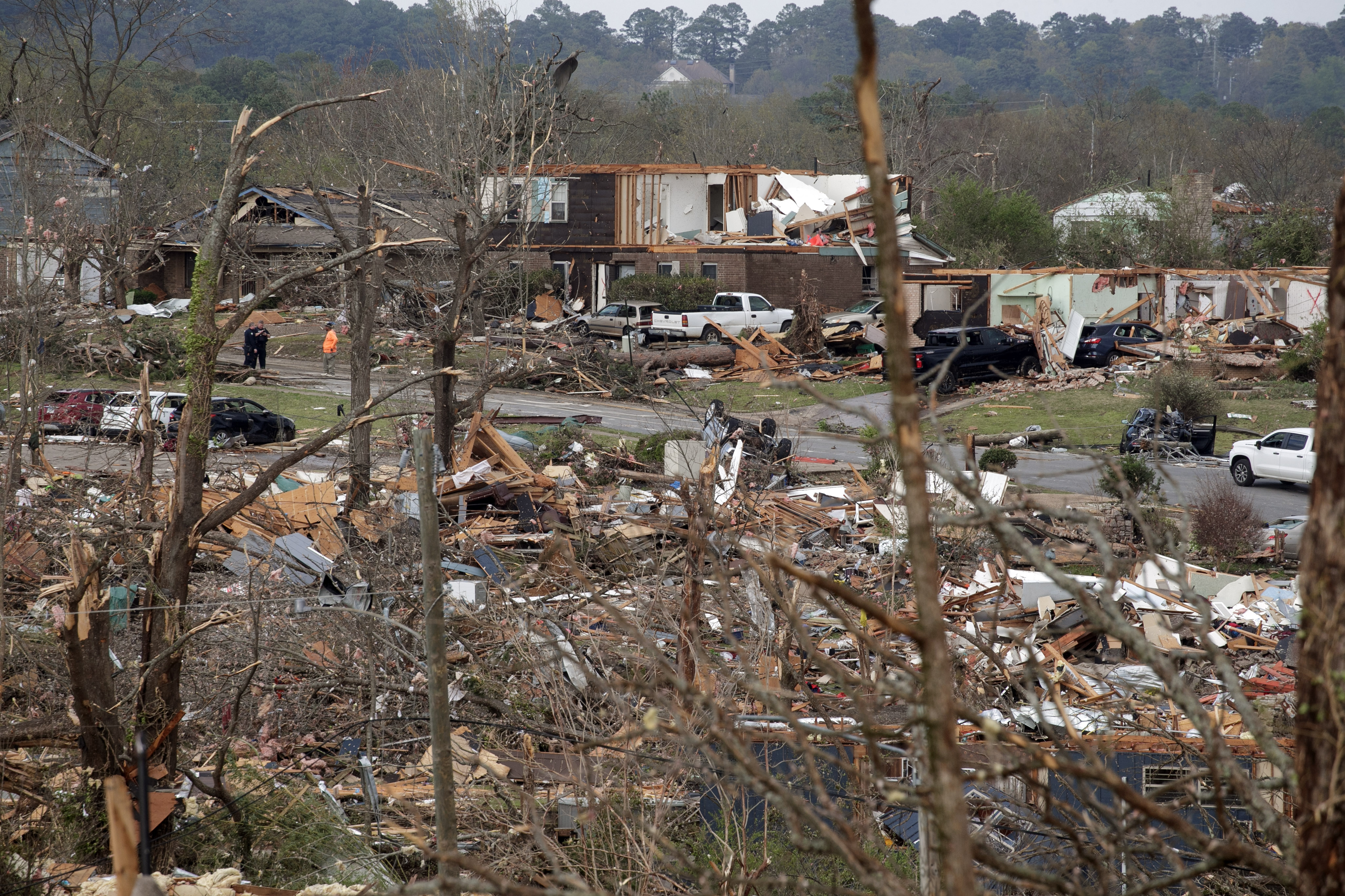 The damaged remains of the Walnut Ridge neighbourhood in Little Rock, Arkansas
