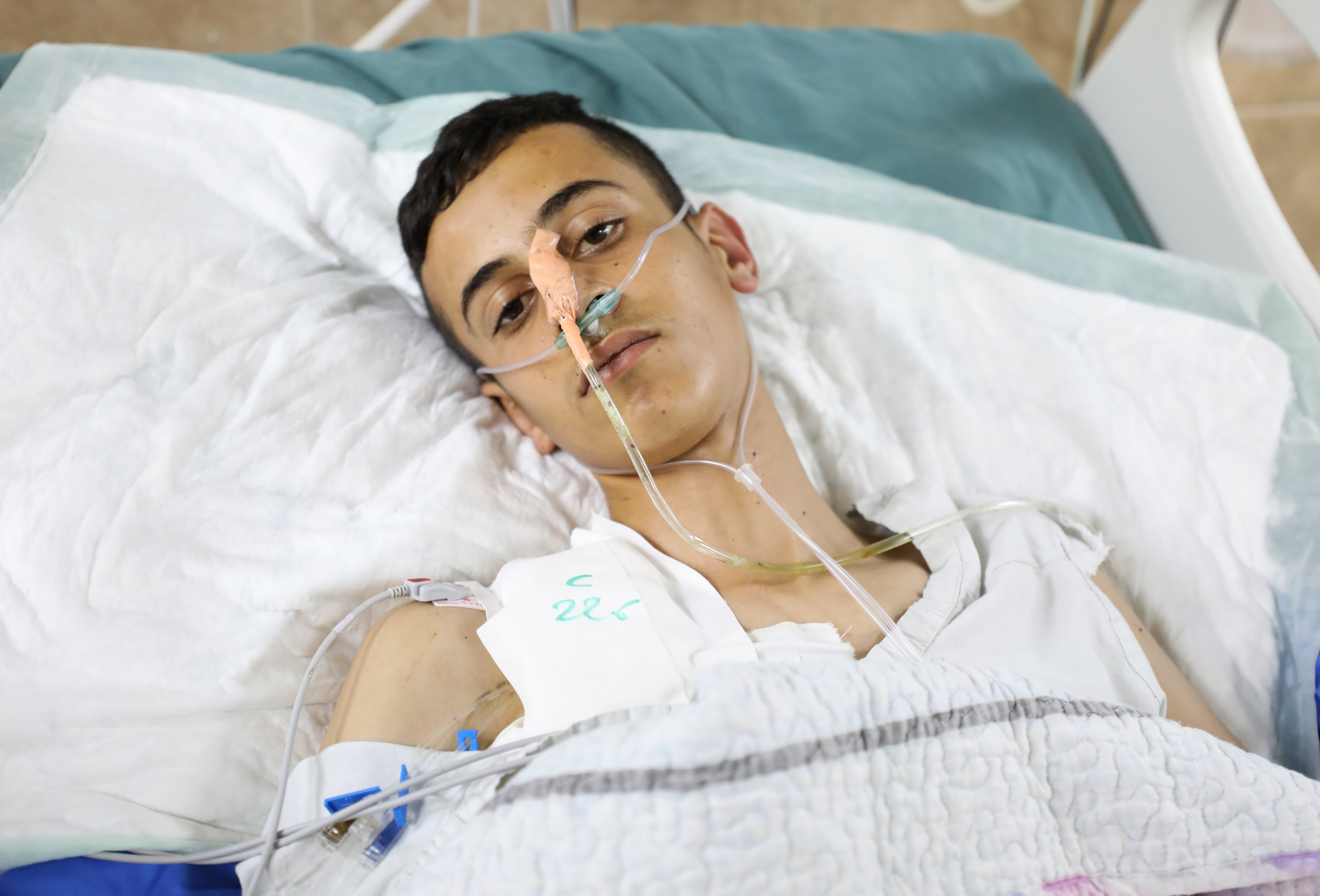 A man injured in hospital