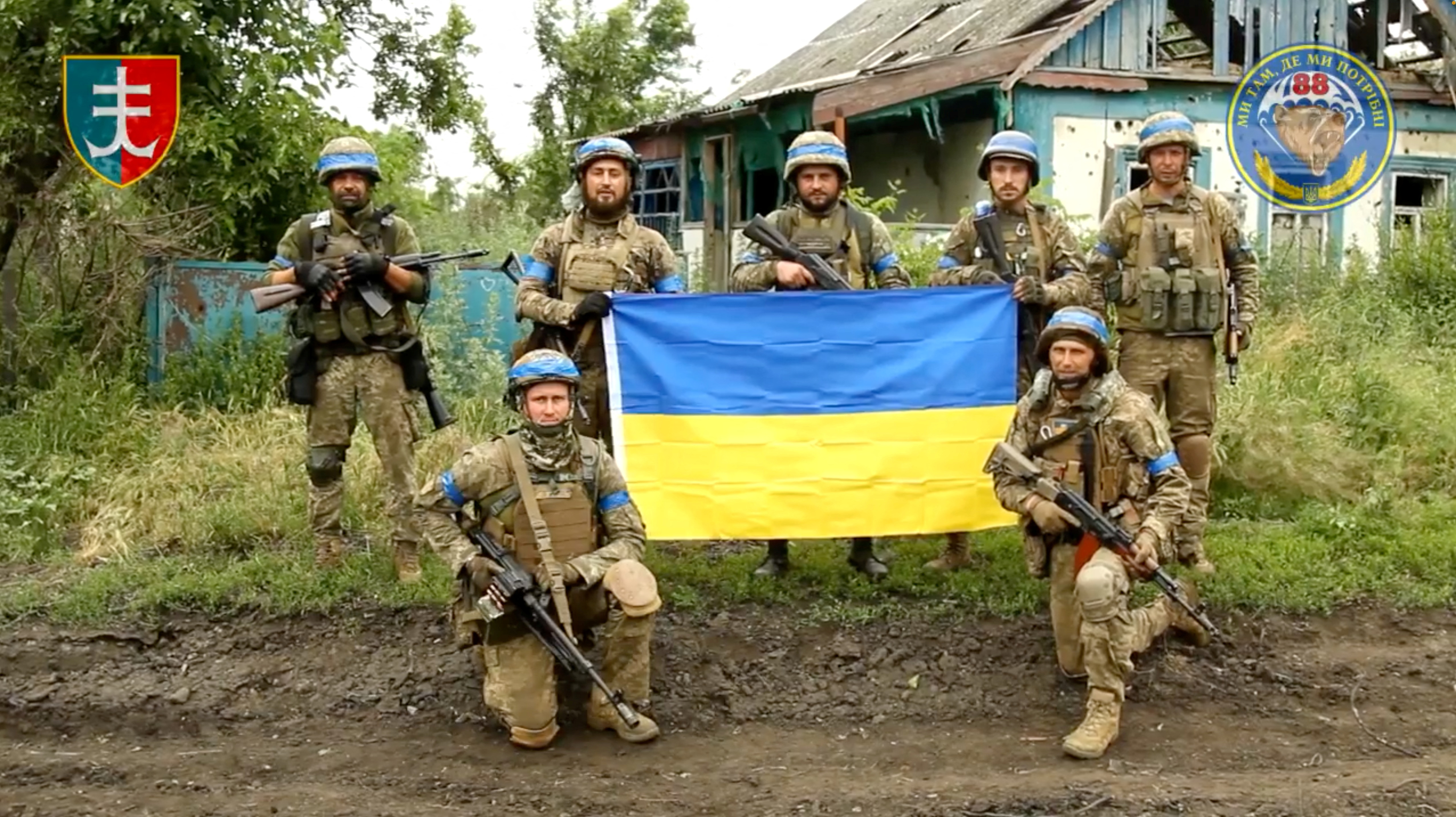Ukrainian servicemen of the 35th Separate Brigade of Marines