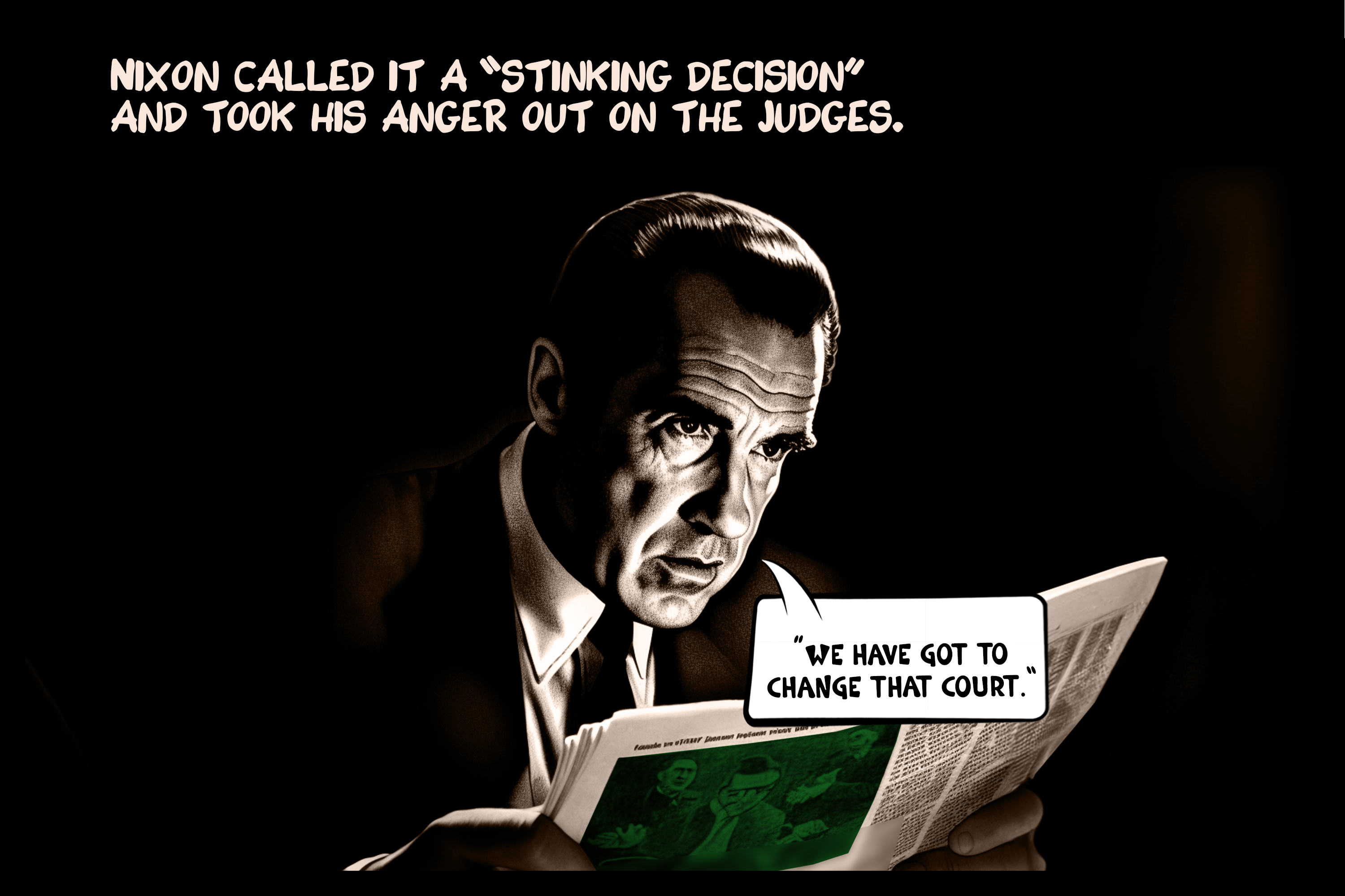 Nixon called it a “stinking decision” and took his anger out on the judges.