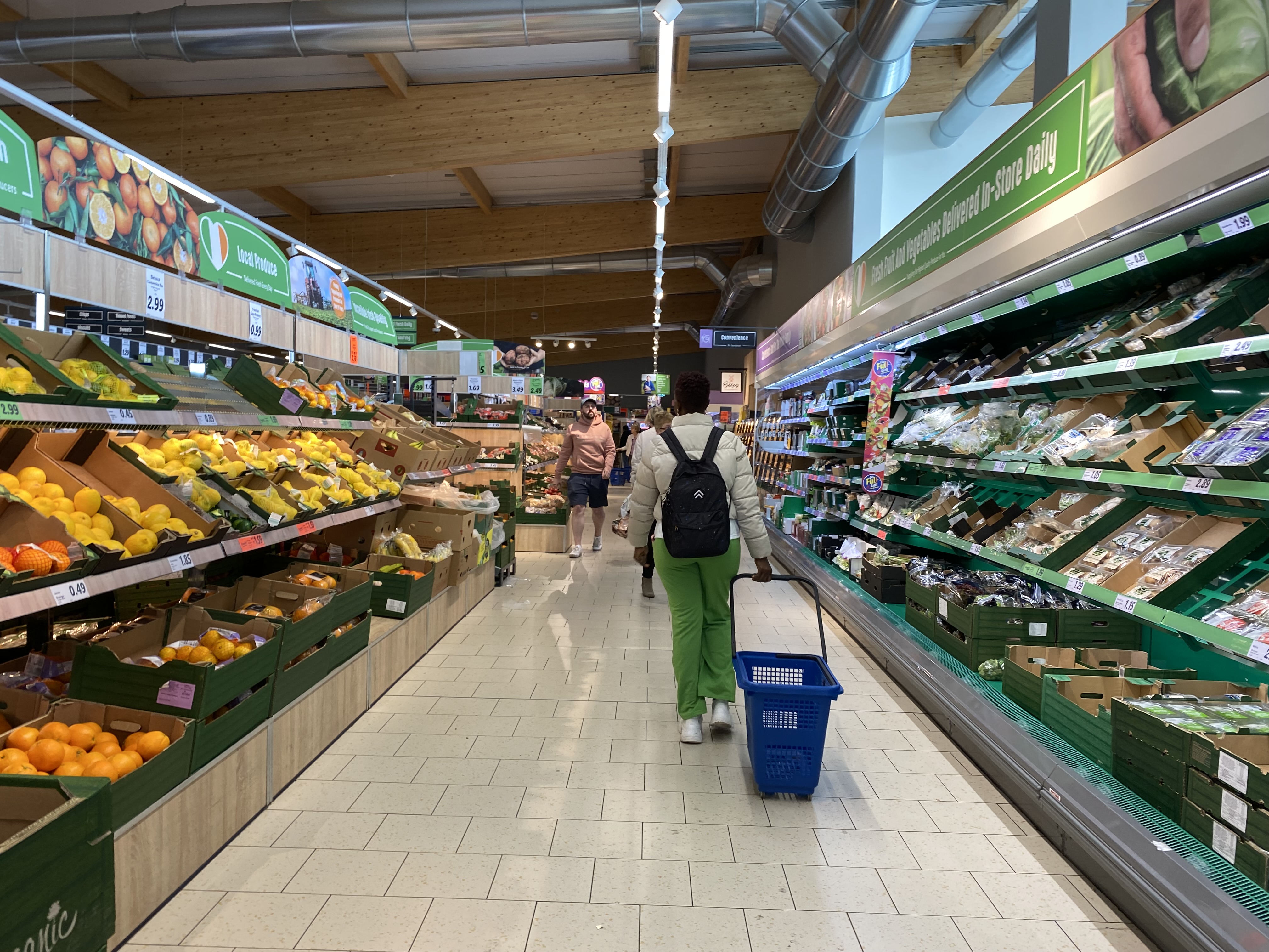 A woman shops for groceries