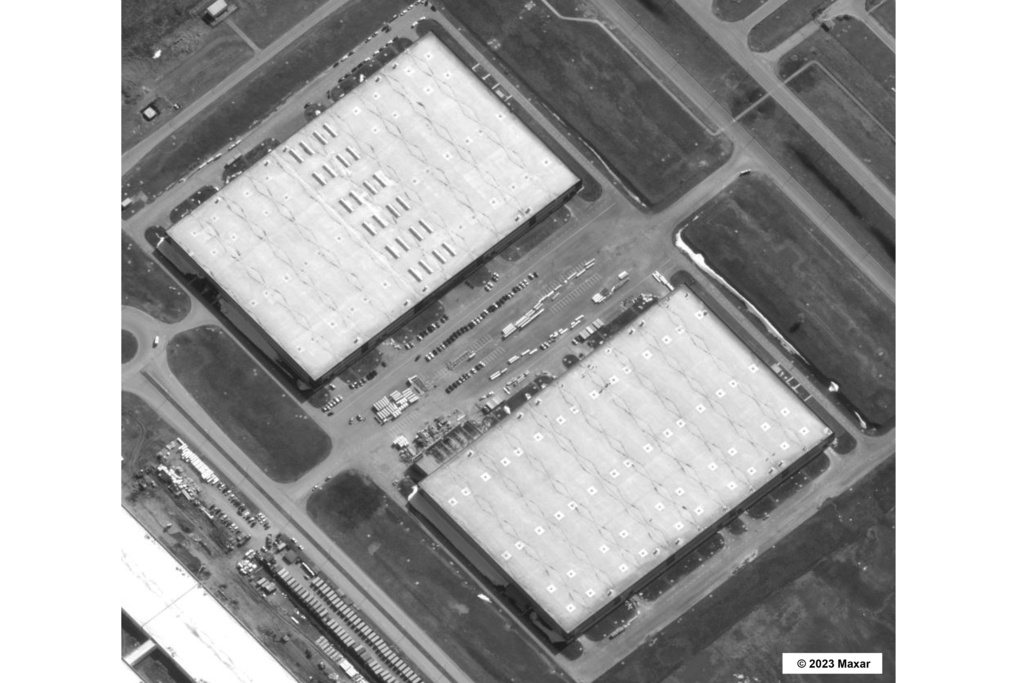 An image allegedly showing an industrial site being set up to produce drones