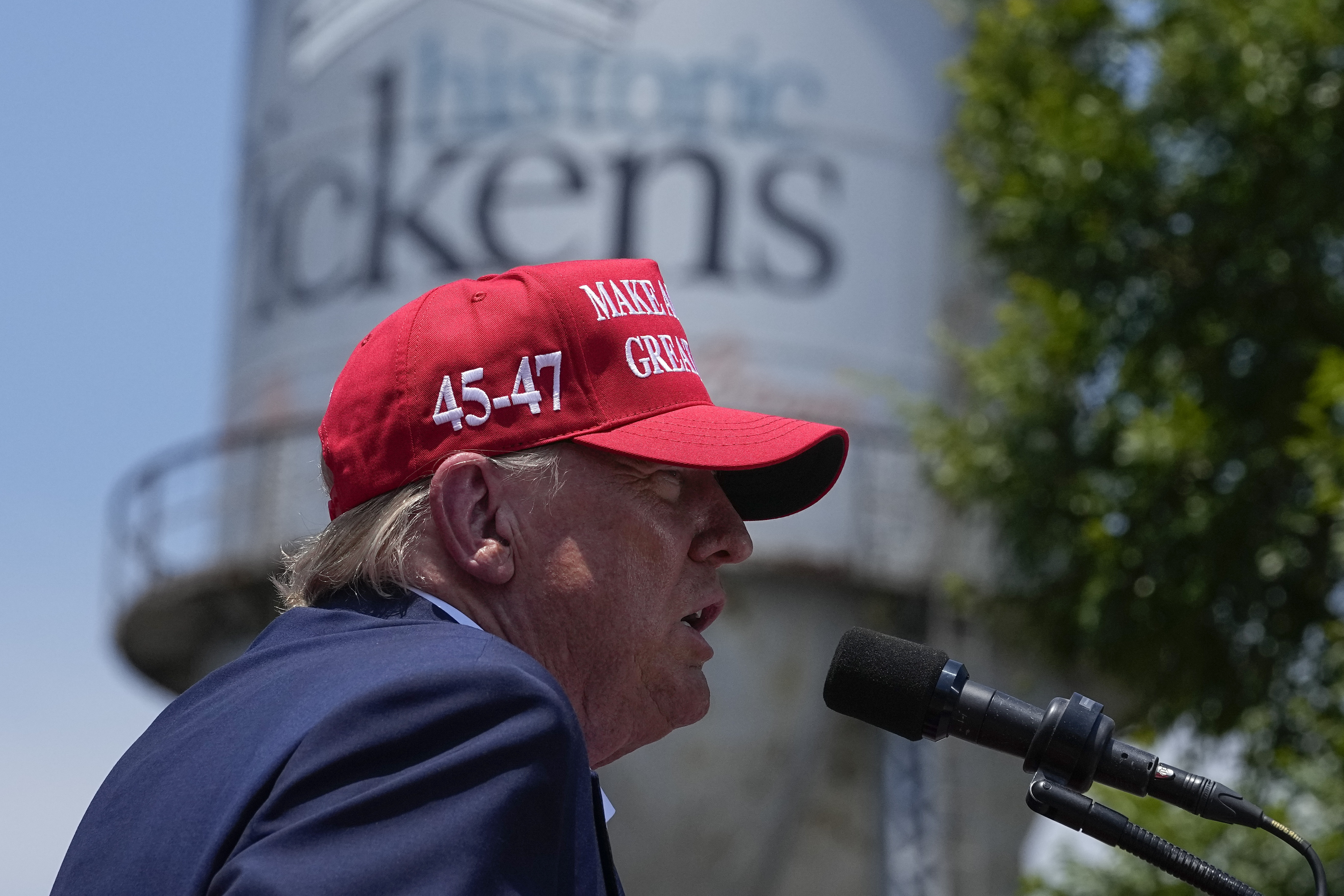Former President Donald Trump speaks during a rally, Saturday, July 1, 2023, in Pickens