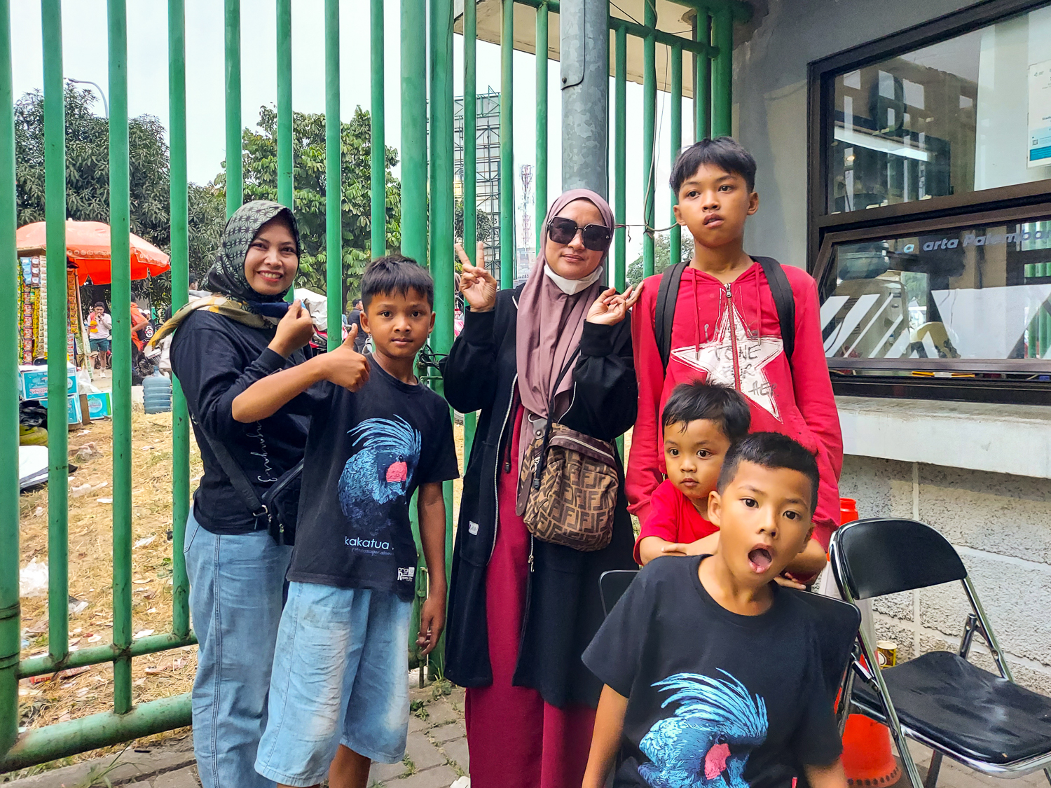 Local mother Nova (centre) said that she was worried about violence at the game.