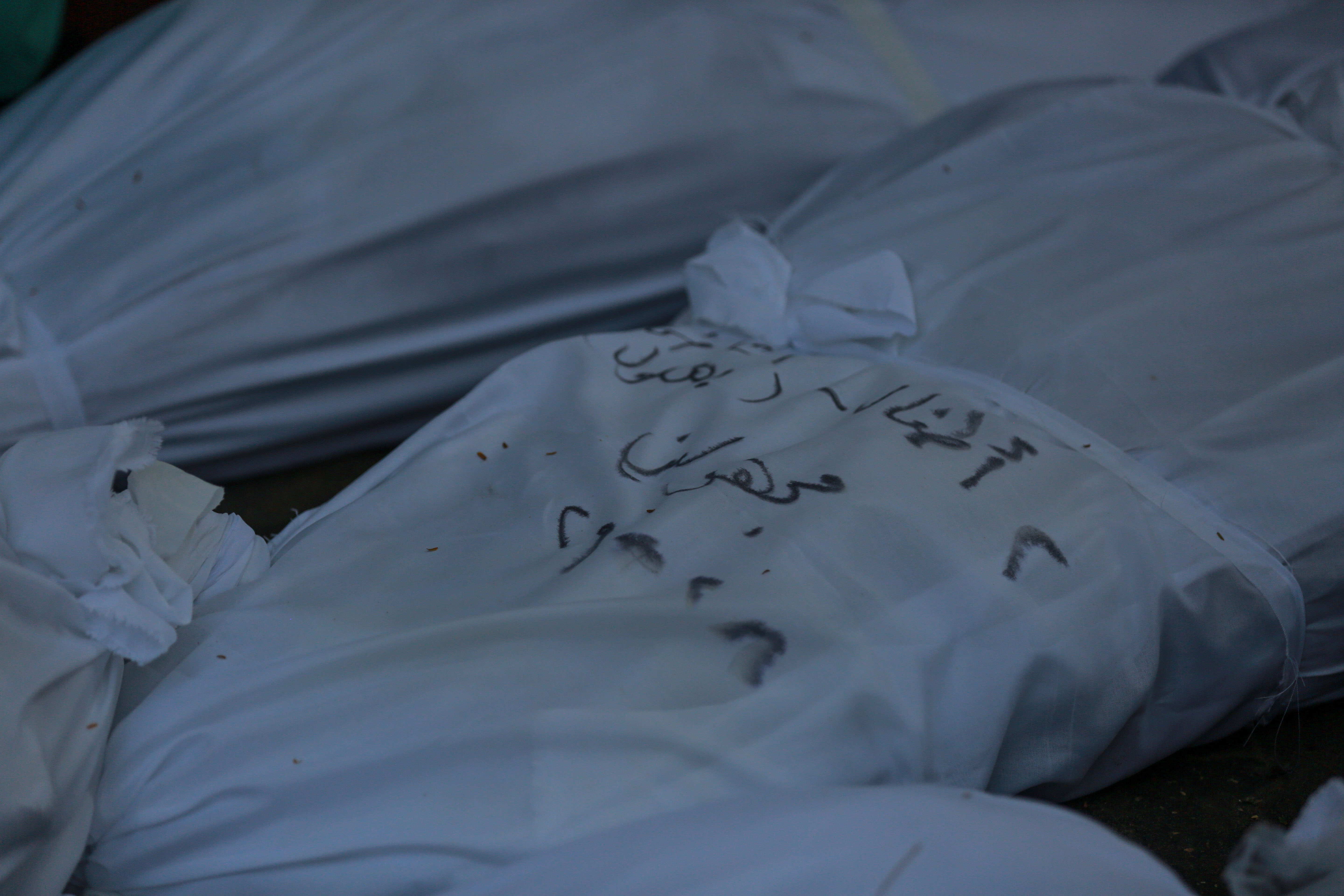 unidentified bodies in Gaza
