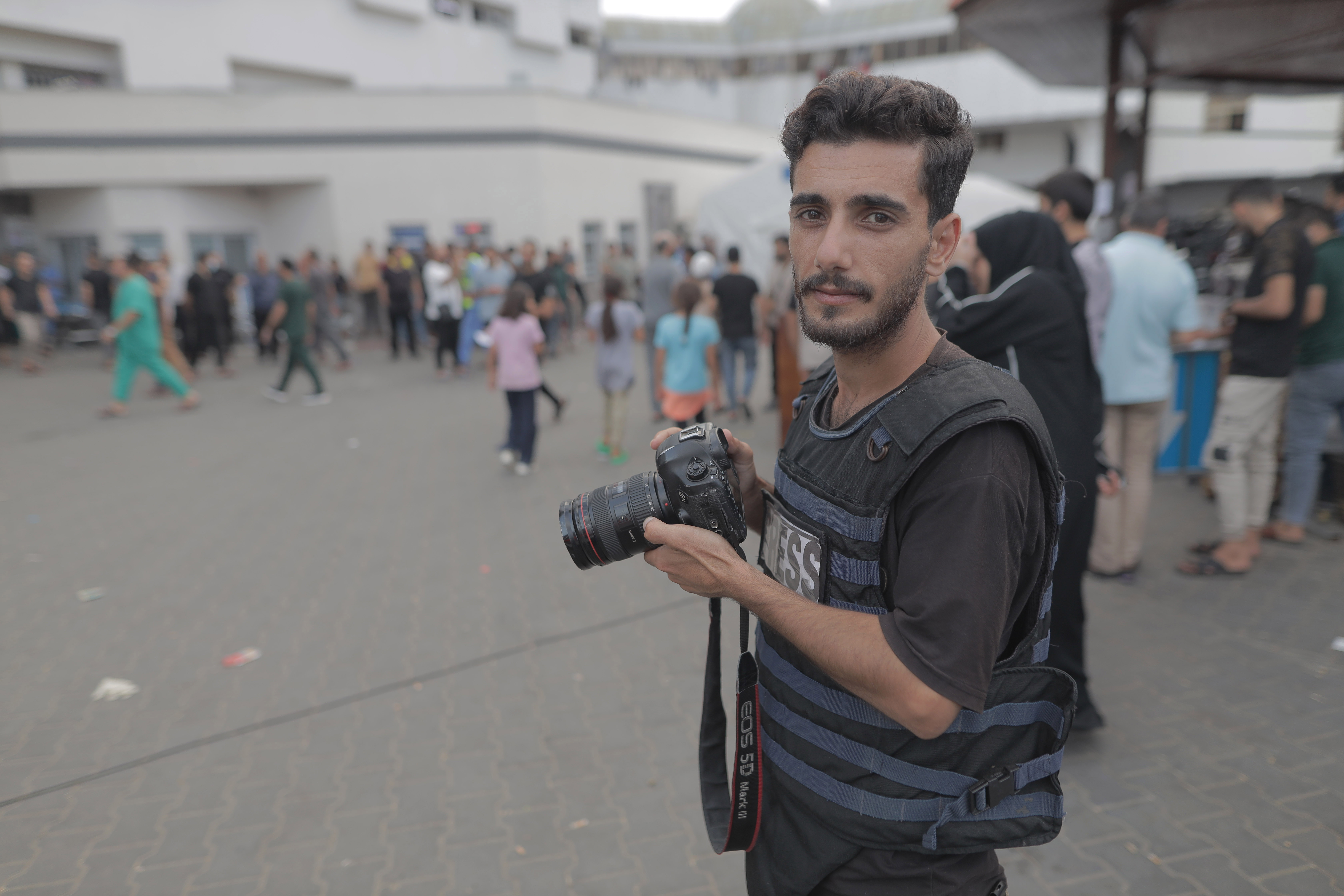 Sameh Murad at the al-Shifa Hospital grounds in Gaza City