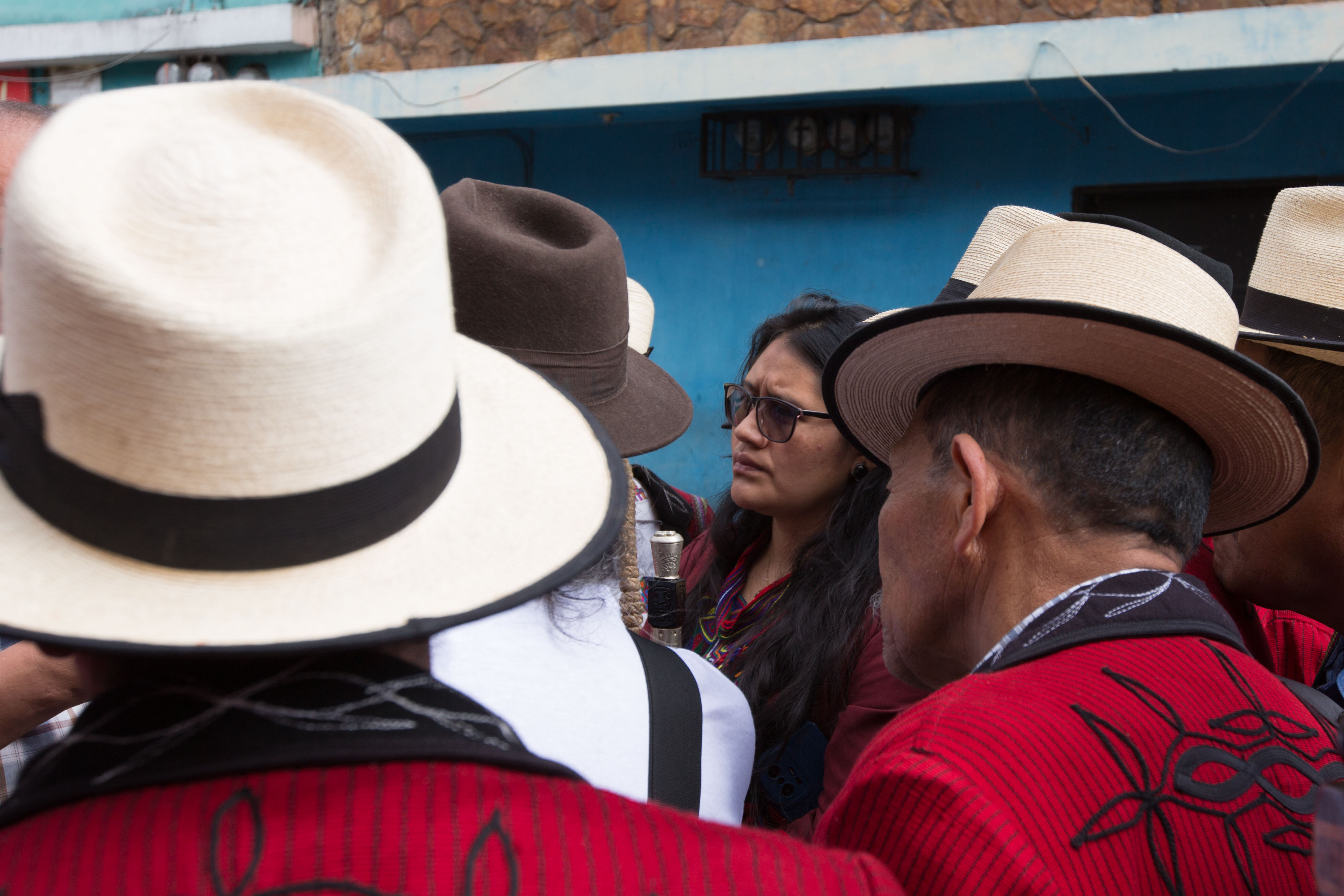 SitPo’p Herrera, an Ixil Mayan woman, stands among her fellow Indigenous leaders in Guatemala City, Guatemala