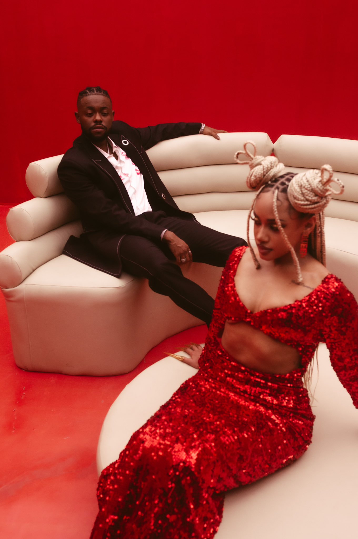 A scene from the set of the music video for Ova