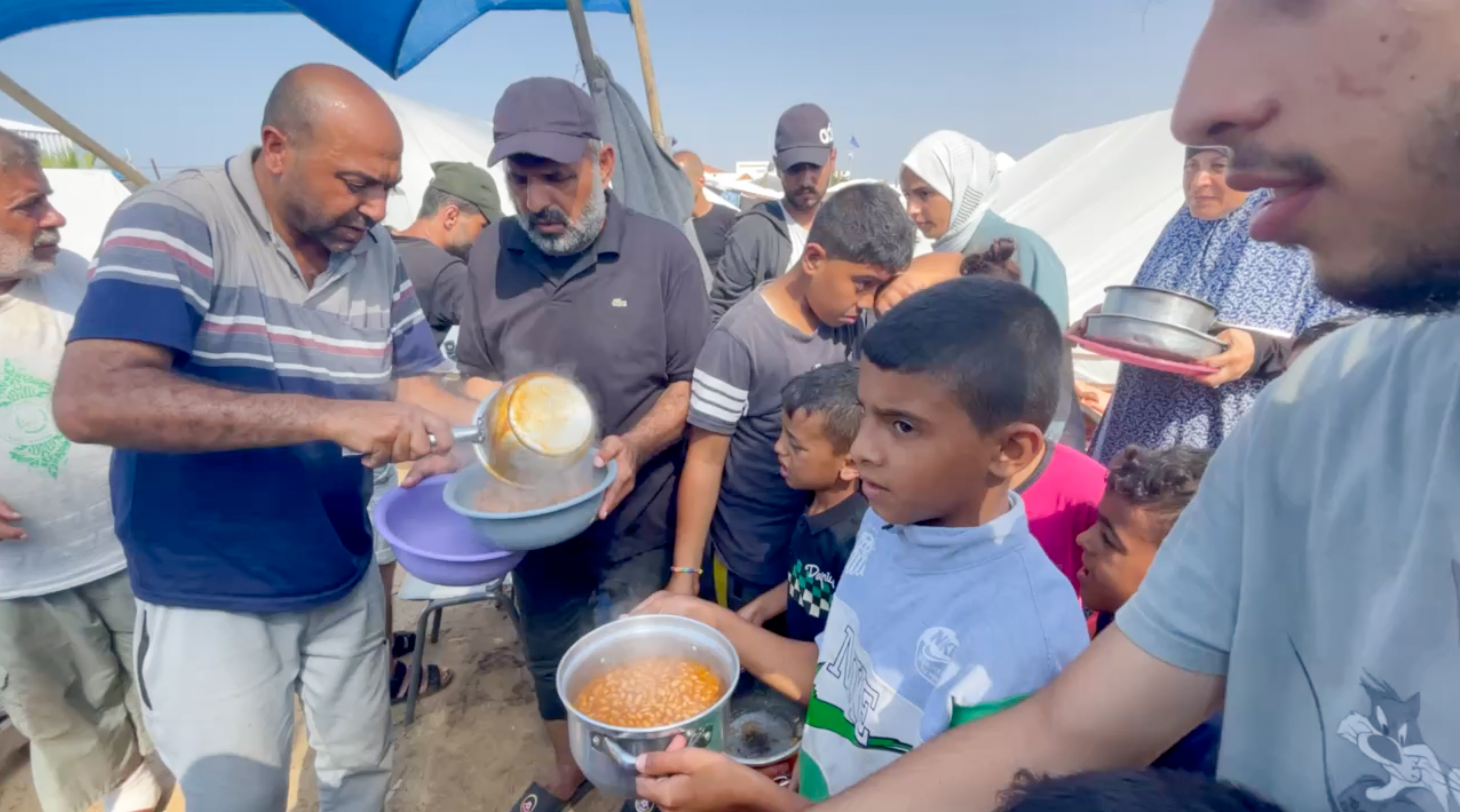'We will cook whatever food or ingredients people donate to us,' Zaqout said. 'There is no bread, and we don’t want the children to sleep hungry.'