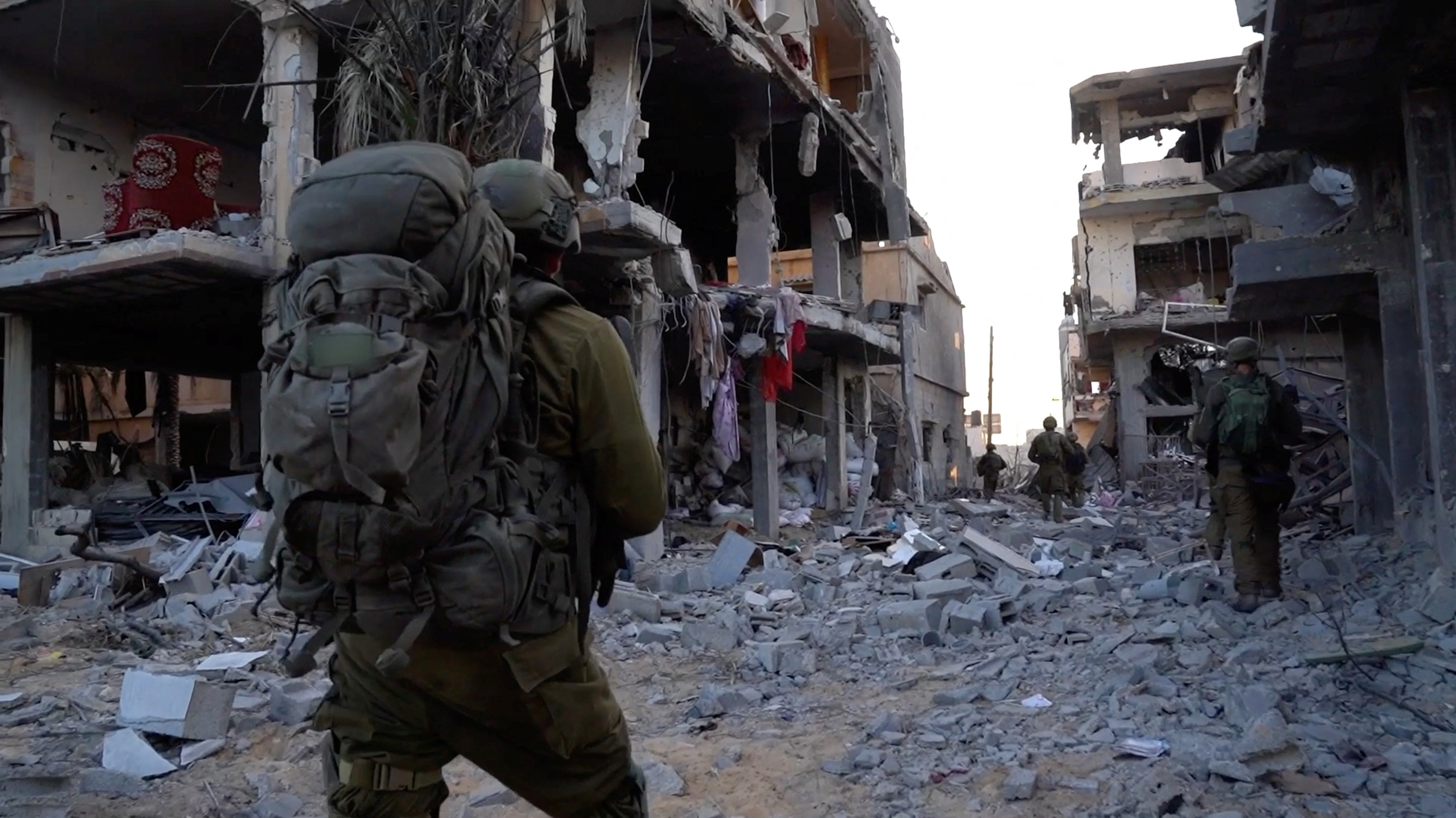 Israeli soldiers operate inside the Gaza Strip