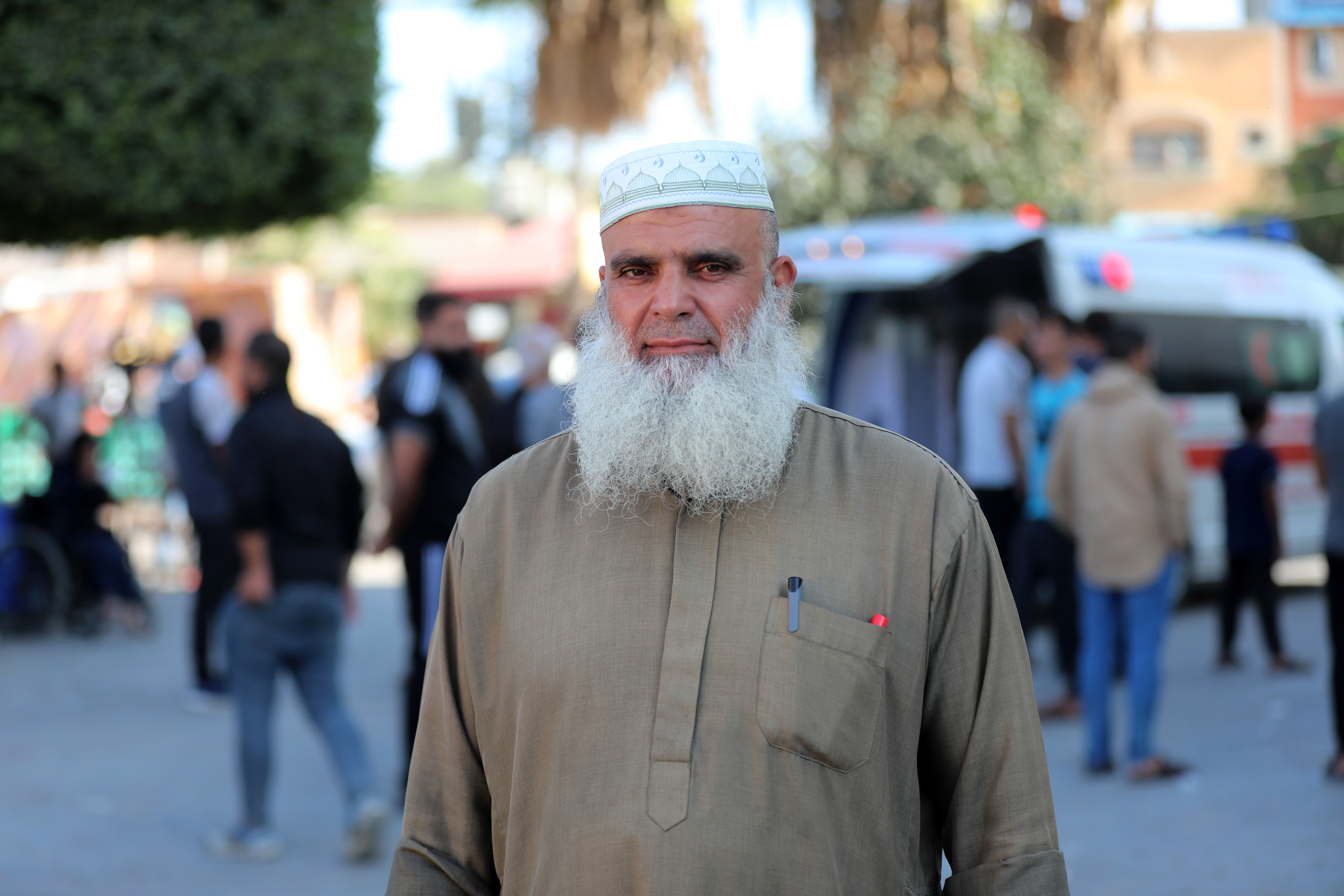 Abu Saher al-Maghari, who has shrouded the bodies of the dead at Al-Aqsa Martyrs Hospital for 15 years, says he has never seen injuries like the ones he is seeing now