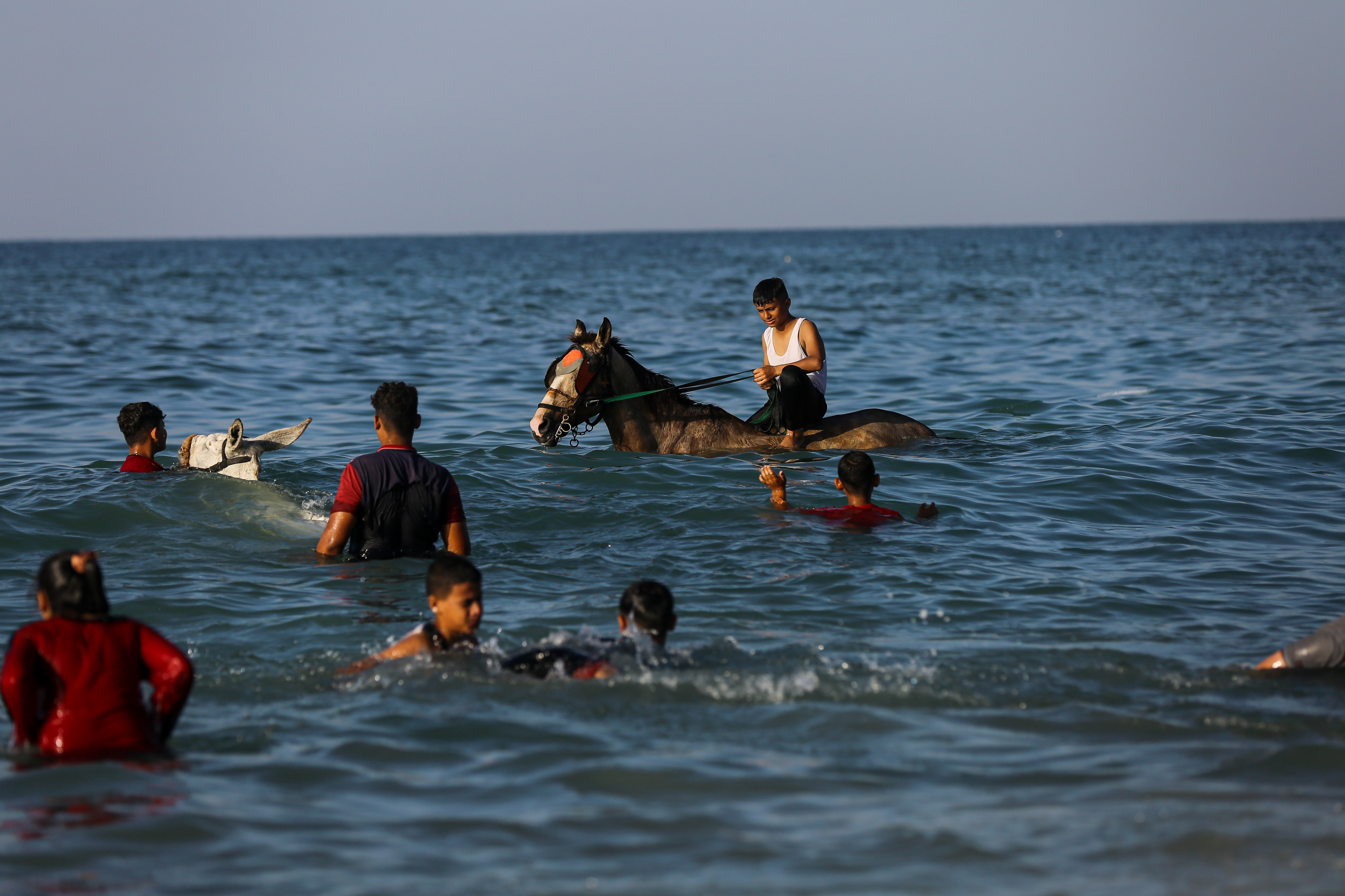 Palestinians at the beach