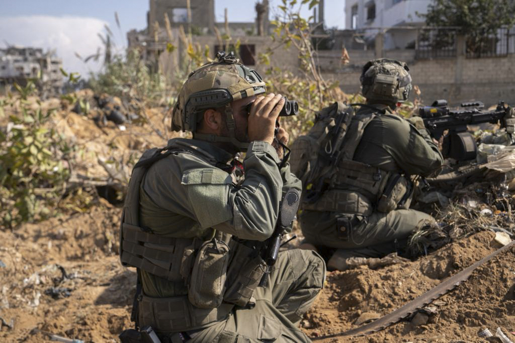 This photo released by the Israeli military shows ground operations inside the Gaza Strip