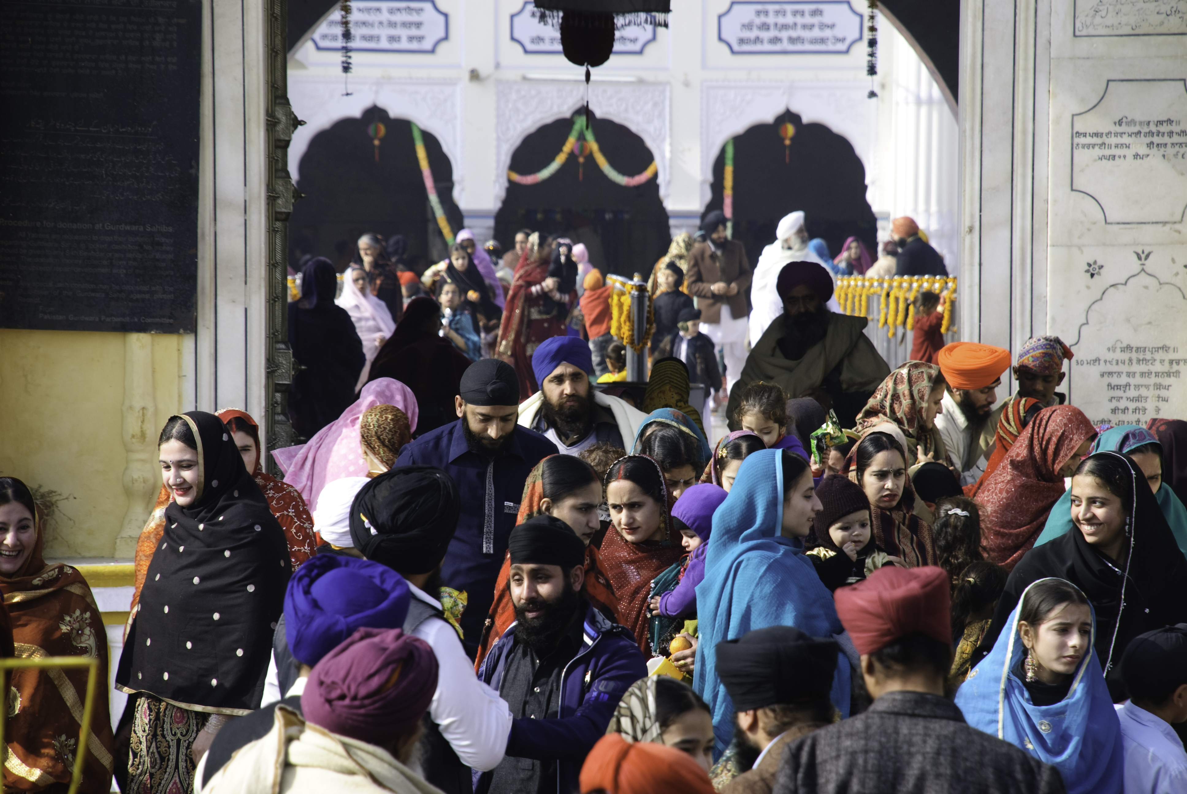 Pilgrims at Gurdwara Janamasthan