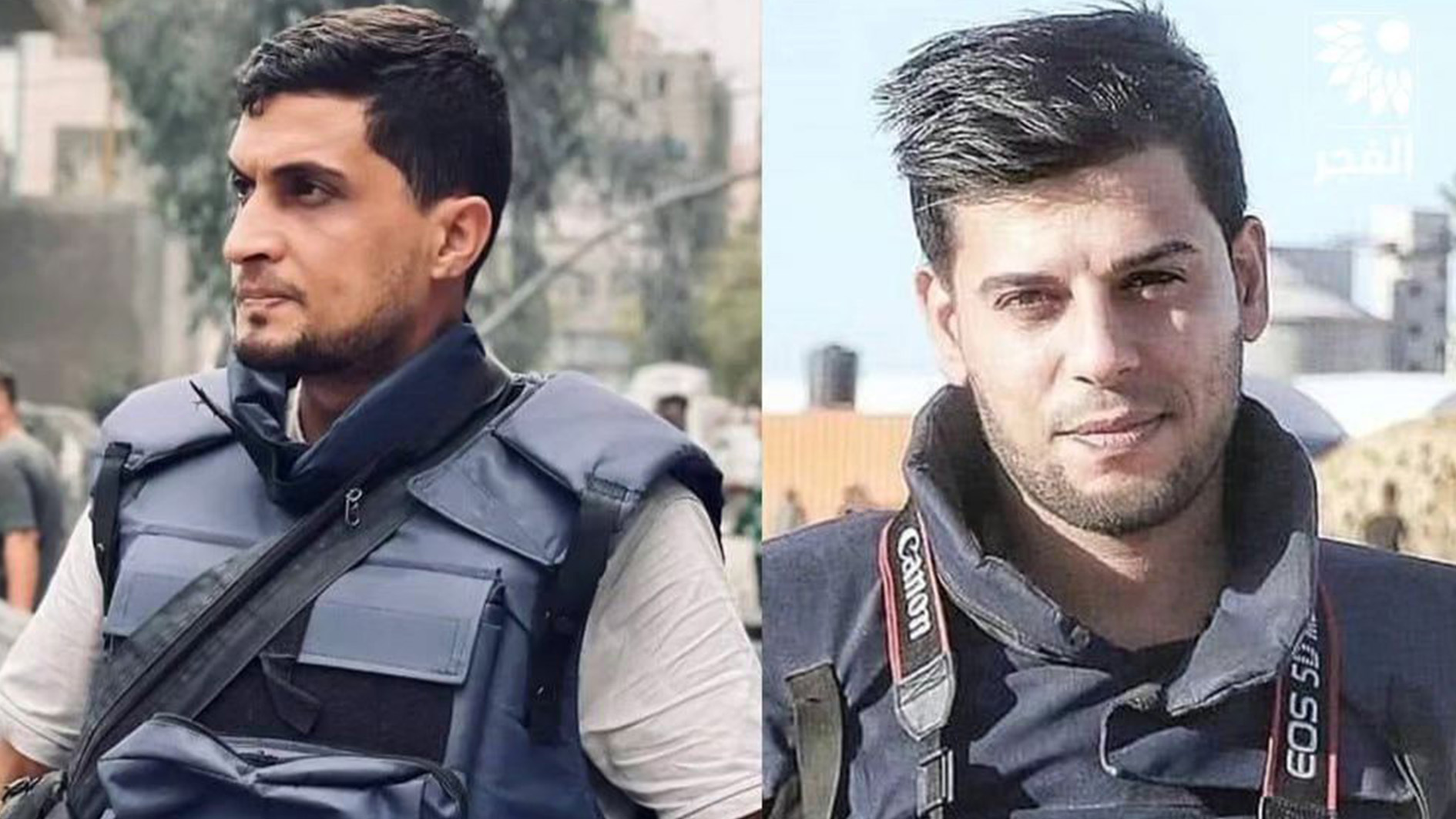 Journalists Sari Mansour and Hassouneh Salim.