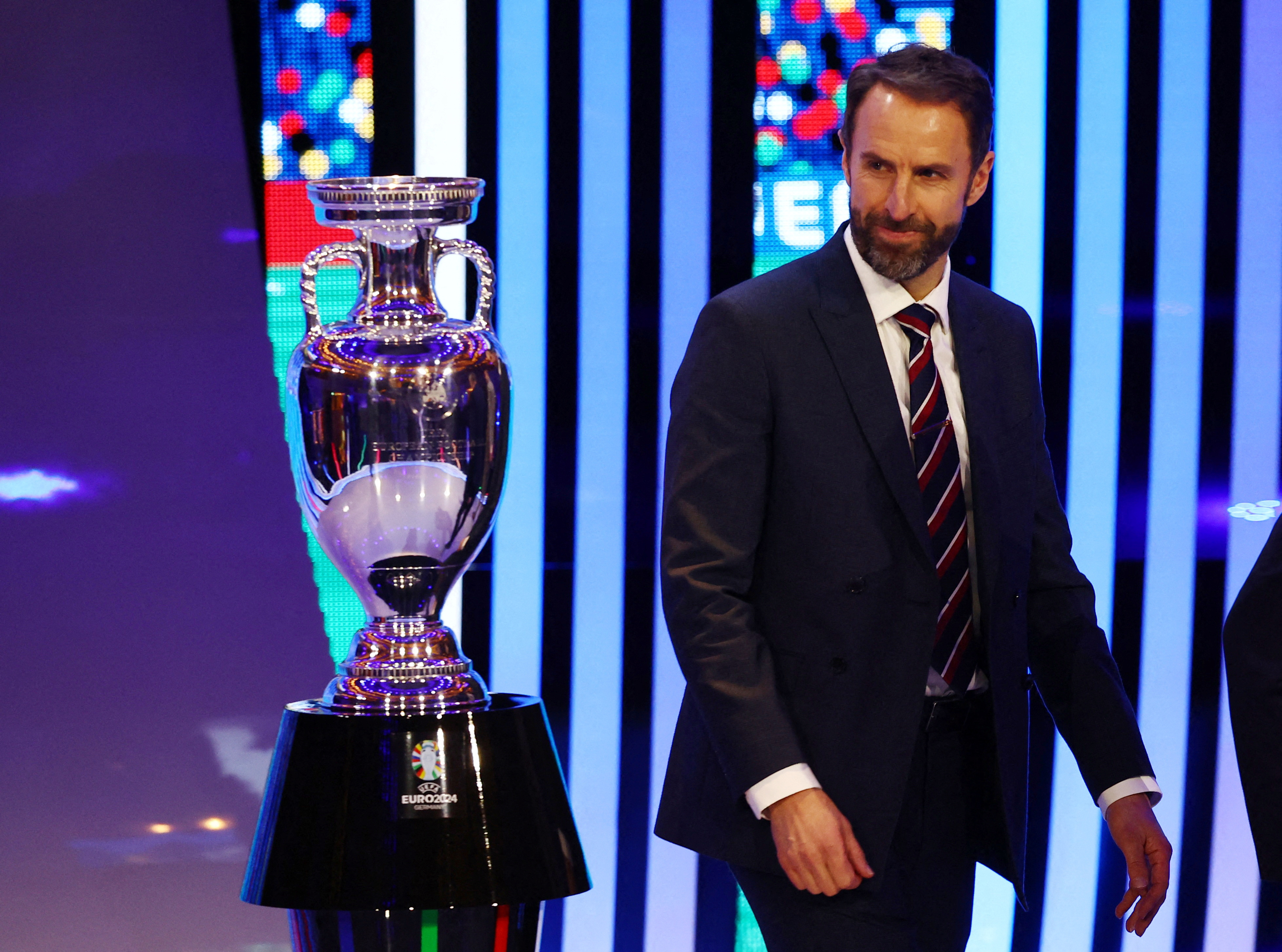 England manager Gareth Southgate with the trophy after the draw